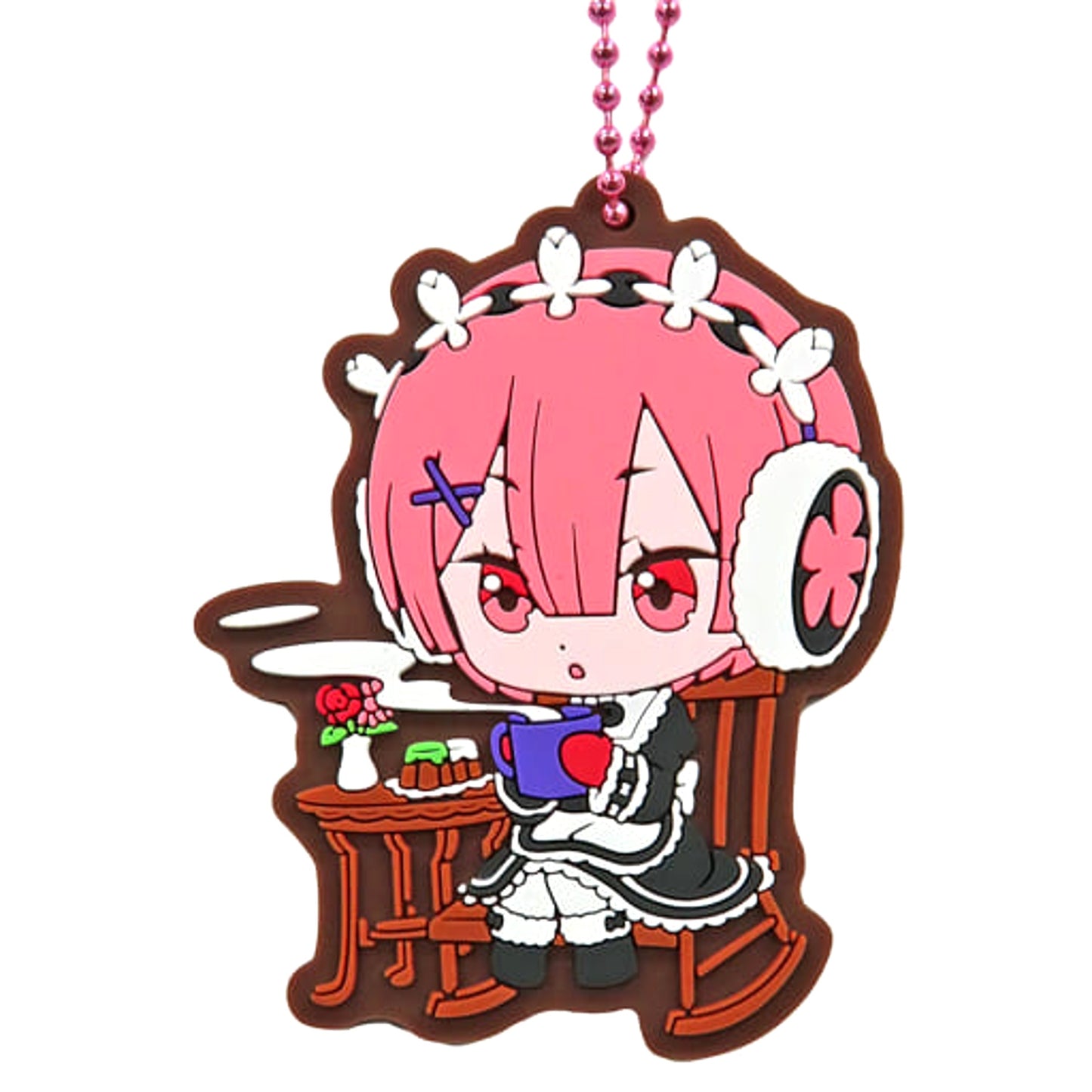 Re:ZERO -Starting Life in Another World- Ram B Gashapon Kuji Assort Rem & Ram 6 Rubber Mascot Prize B Keychains [USED]