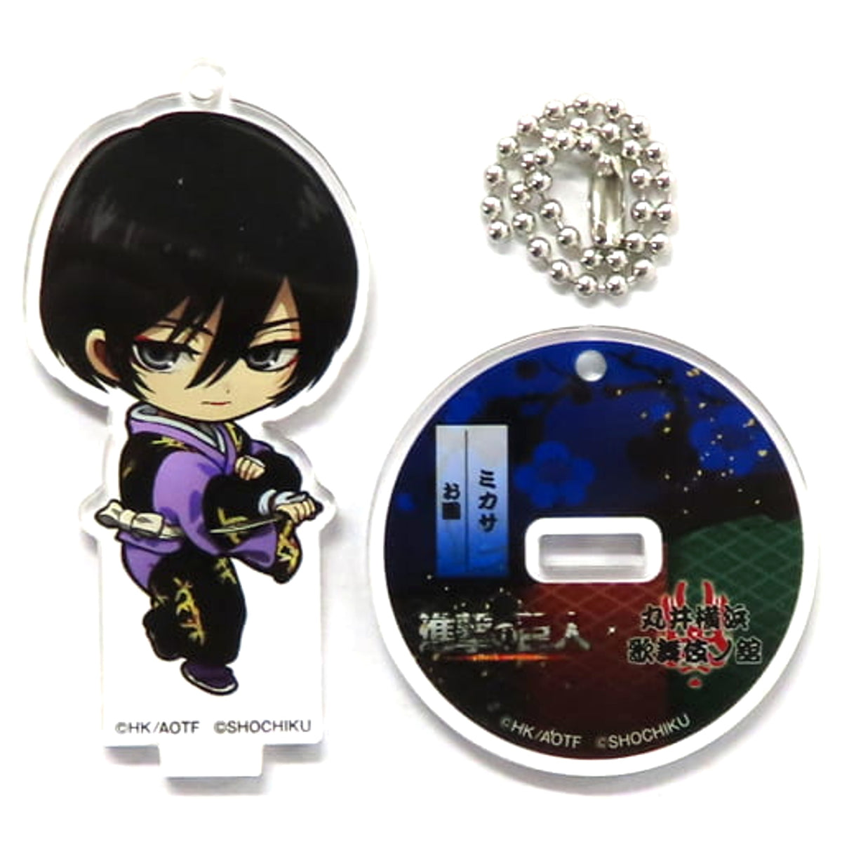 Attack on Titan Mikasa Ackerman Mini Character Trading Mini Character Stand Keychain Kabuki Collaboration Marui Yokohama Kabuki no Yakata Limited Keychains [USED]