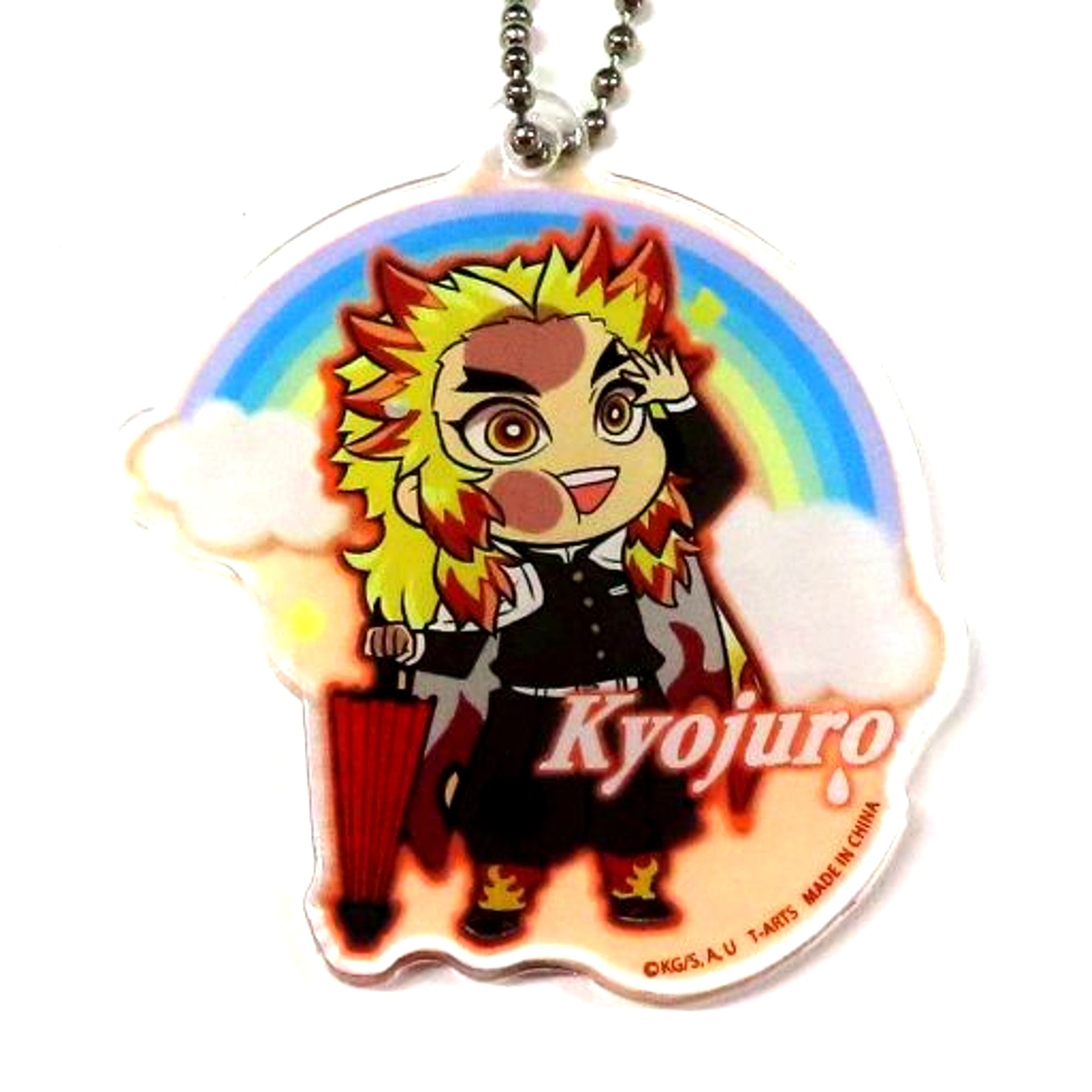 Kyojuro Rengoku Demon Slayer Pita! Deforme Wagasa Acrylic Keychain [USED]