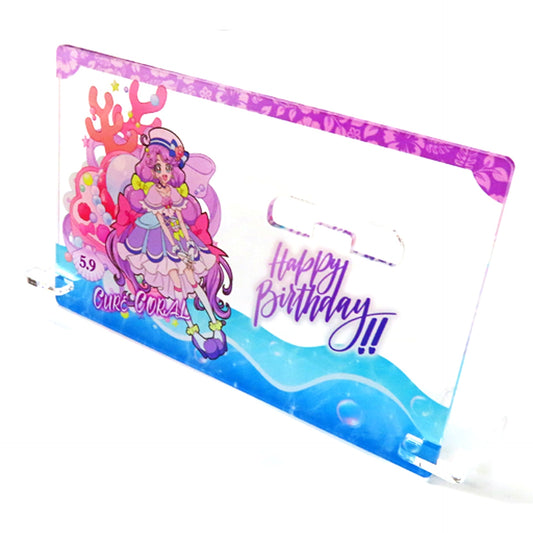 Cure Coral Birthday Sweets Collection Illustration Tropical-Rouge! Precure Button Acrylic Stand Precure Pretty Store Limited [USED]