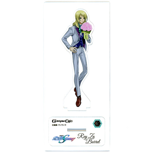 Rey Za Burrel Mobile Suit Gundam SEED DESTINY MODEL SHEET AS Thanks Ver. Acrylic Stand GUNDAM Cafe Precious Memories [USED]