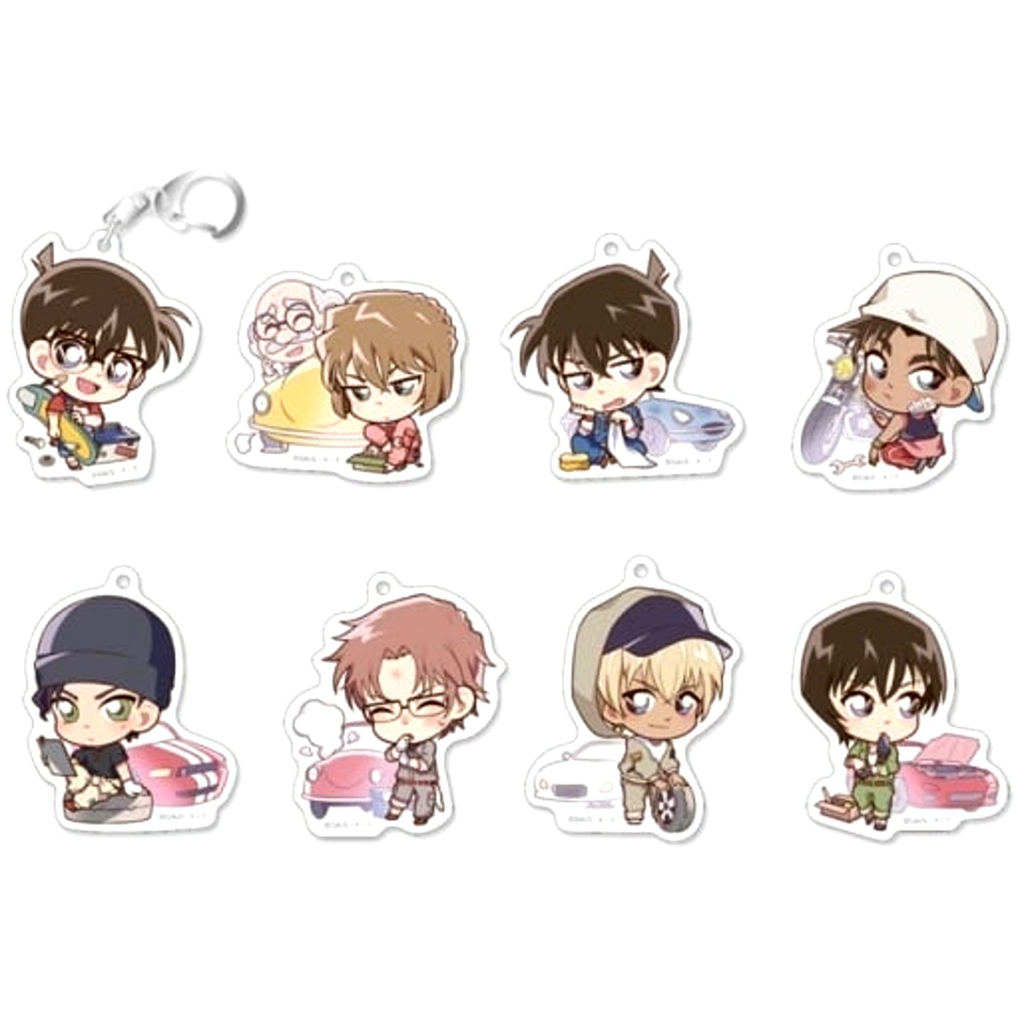 Set of 8 Detective Conan Acrylic Keychain Collection GARAGE [USED]