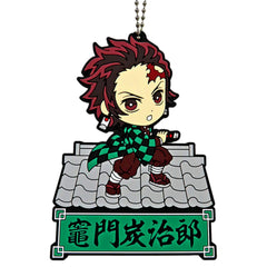 Demon Slayer: Kimetsu no Yaiba Tanjiro Kamado Ichiban Kuji Tengen Uzui Genzan! Rubber Mascot Kyunchara Illustrations Prize J Keychains [USED]
