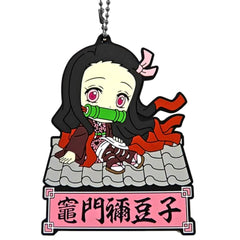 Demon Slayer: Kimetsu no Yaiba Nezuko Kamado Ichiban Kuji Tengen Uzui Genzan! Rubber Mascot Kyunchara Illustrations Prize J Keychains [USED]