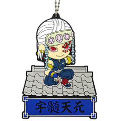 Demon Slayer: Kimetsu no Yaiba Tengen Uzui Roof Tile Ichiban Kuji Tengen Uzui Genzan! Rubber Mascot Kyunchara Illustrations Prize J Keychains [USED]