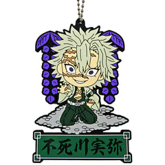 Demon Slayer: Kimetsu no Yaiba Sanemi Shinazugawa Ichiban Kuji Tengen Uzui Genzan! Rubber Mascot Kyunchara Illustrations Prize J Keychains [USED]