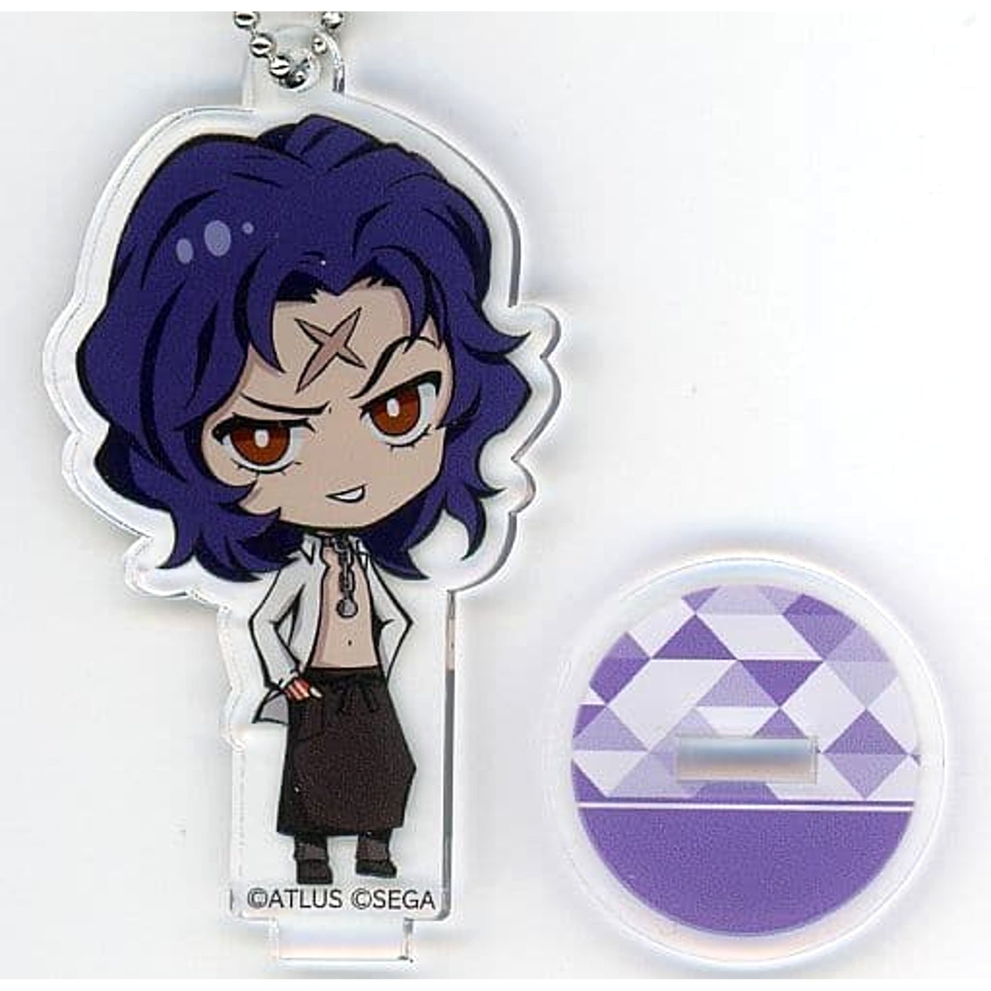 Persona Reiji Kido Chibi Acrylic Keychain with Stand P1 Sega Collaboration Cafe Persona 25th Anniversary Early Phase Exclusive Keychains [USED]