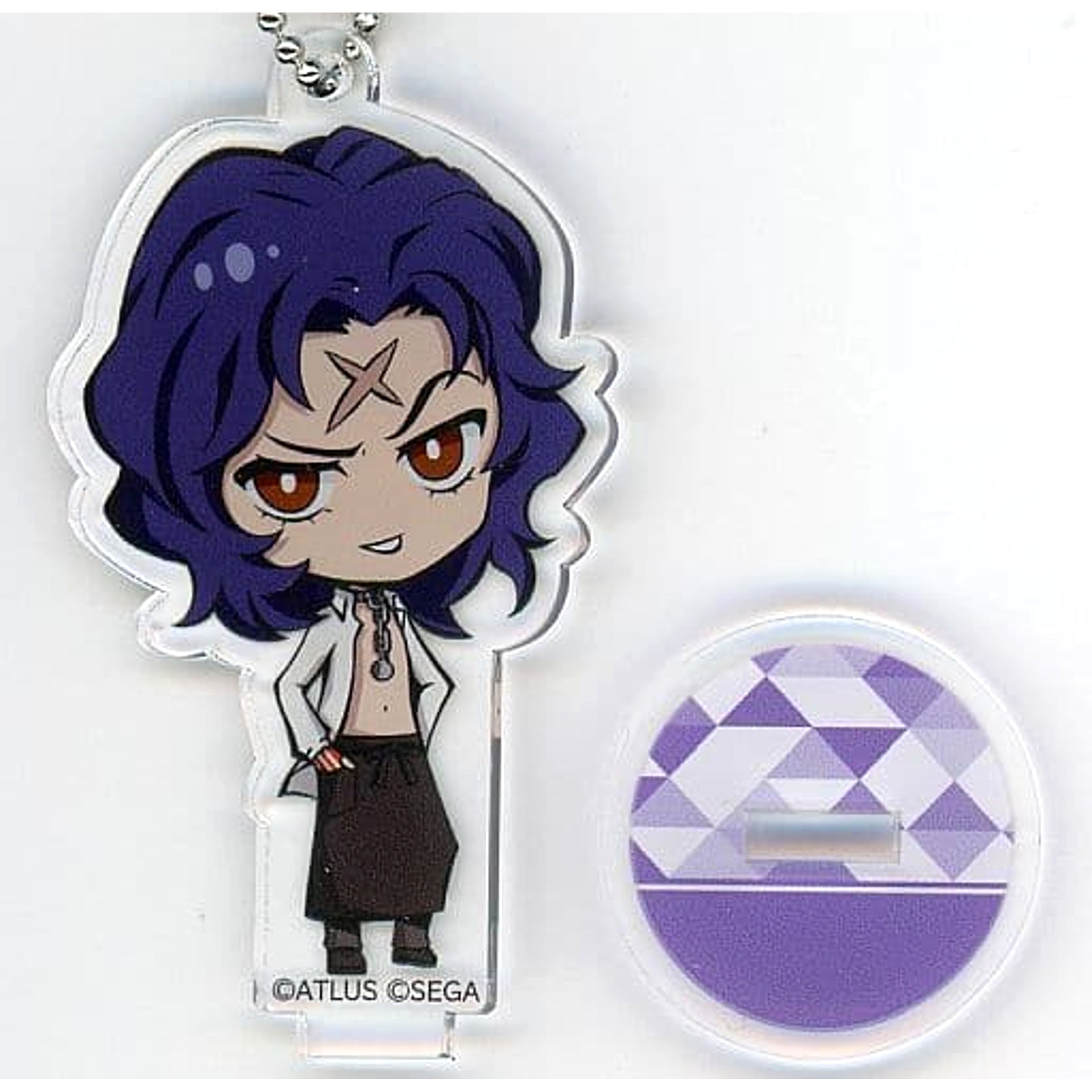Persona Reiji Kido Chibi Acrylic Keychain with Stand P1 Sega Collaboration Cafe Persona 25th Anniversary Early Phase Exclusive Keychains [USED]