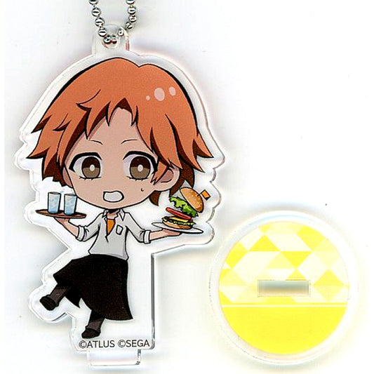 Yosuke Hanamura Persona 4 Sega Collabo Cafe Persona 25th Anniversary Part 1 Stand Deformed Acrylic Keychain [USED]