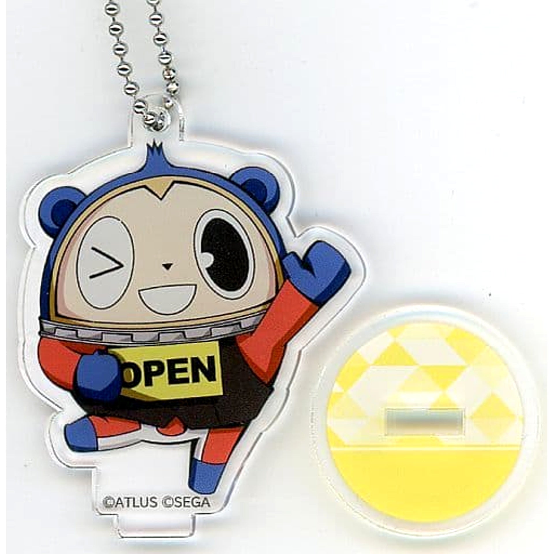 Persona Kuma Chibi Acrylic Keychain with Stand P4 Sega Collaboration Cafe Persona 25th Anniversary Early Phase Exclusive Keychains [USED]