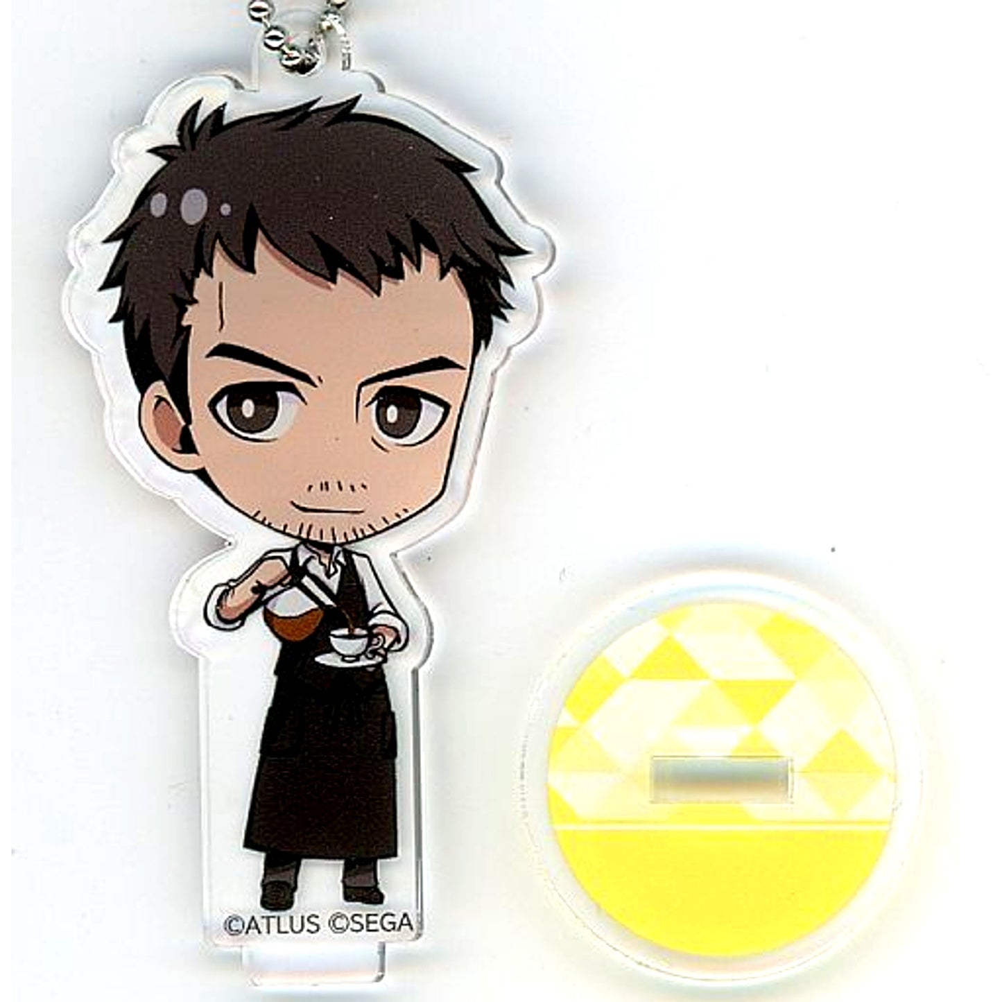 Ryotaro Dojima Persona 4 Sega Collabo Cafe Persona 25th Anniversary Part 1 Stand Deformed Acrylic Keychain [USED]