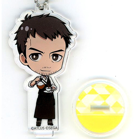 Ryotaro Dojima Persona 4 Sega Collabo Cafe Persona 25th Anniversary Part 1 Stand Deformed Acrylic Keychain [USED]
