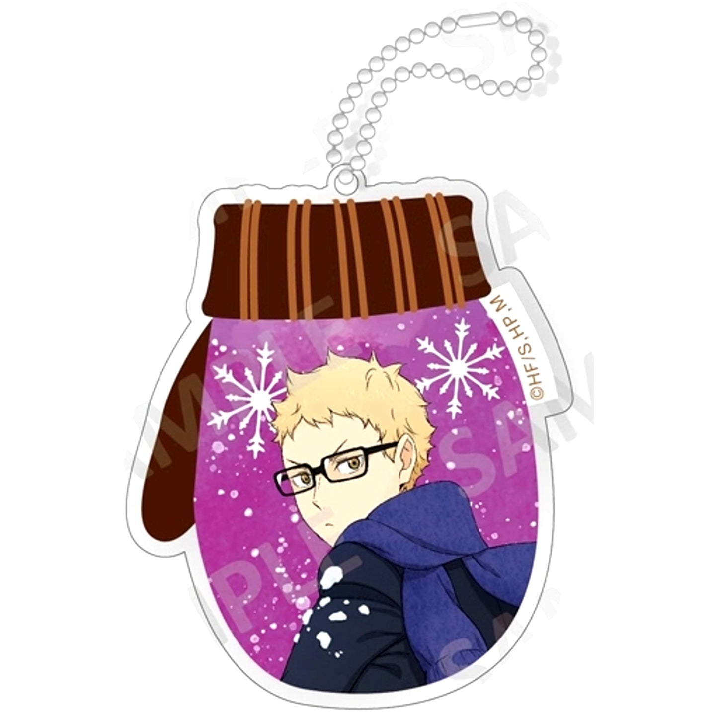 Kei Tsukishima Haikyu!! Kirakira Acrylic Keychain Collection Snow Play Ver. [USED]