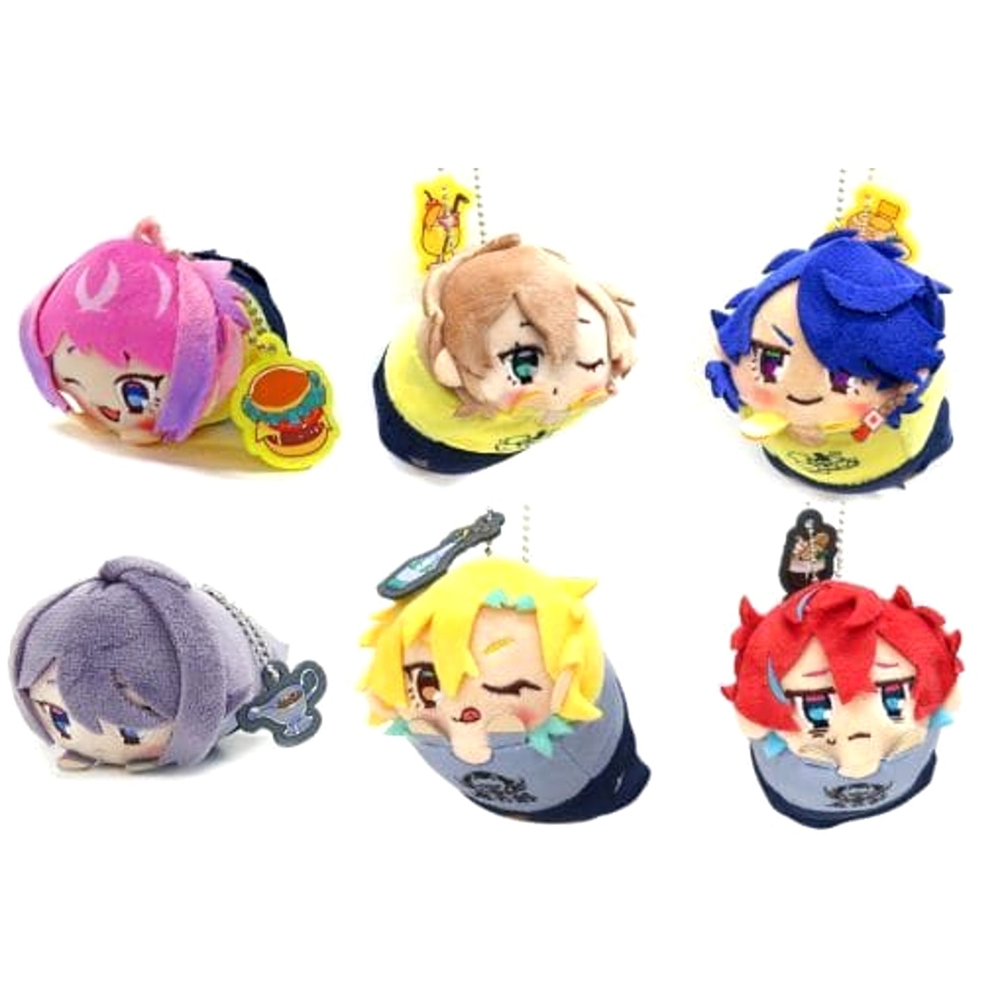 Hypnosis Mic: Division Rap Battle Ramuda Amemura & Others Mochikororin Plush Mascot Vol.2 Shibuya Division & Shinjuku Division in Sweets Paradise Round4 Limited All 6 Types Set Plush [USED]