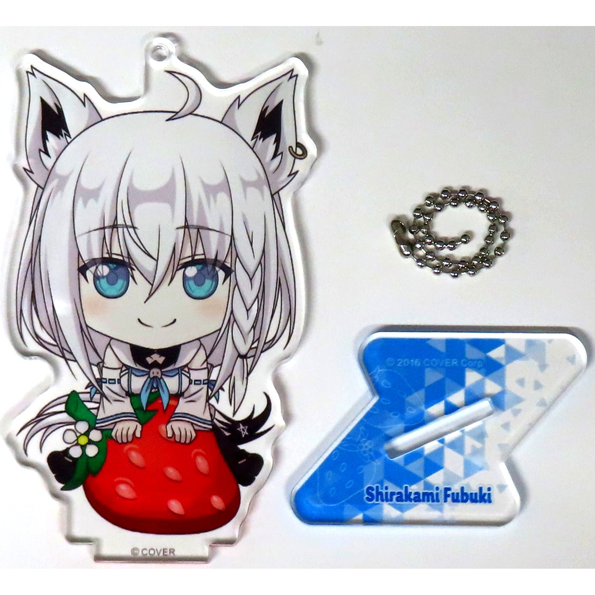 Shirakami Fubuki Hololive Local Gotochi Fukuoka Amaou Acrylic Stand Keychain Fukuoka Ltd [USED]