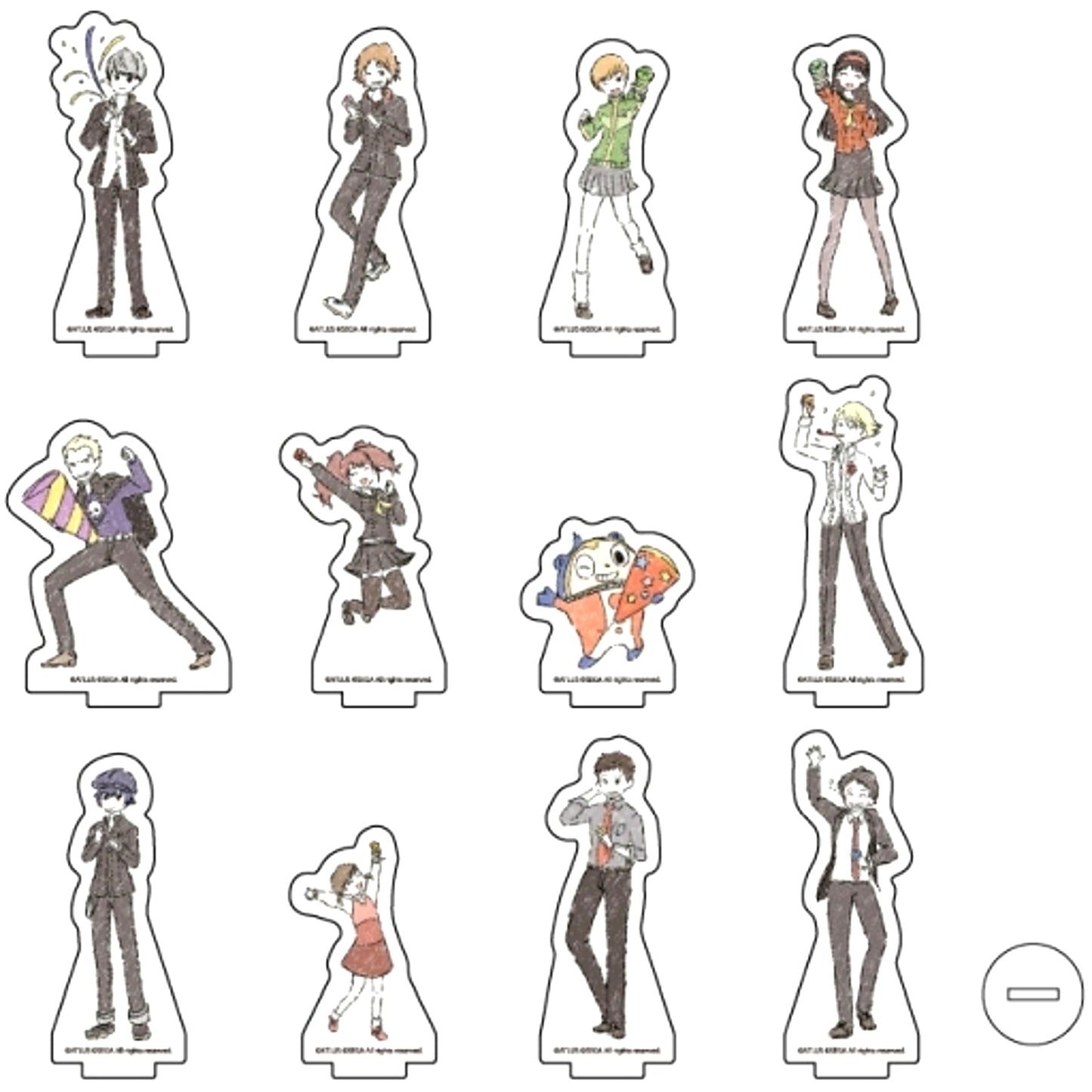 Set of 12 Persona 4 Golden Acrylic Petit Stand 01. GraffArt Design [USED]