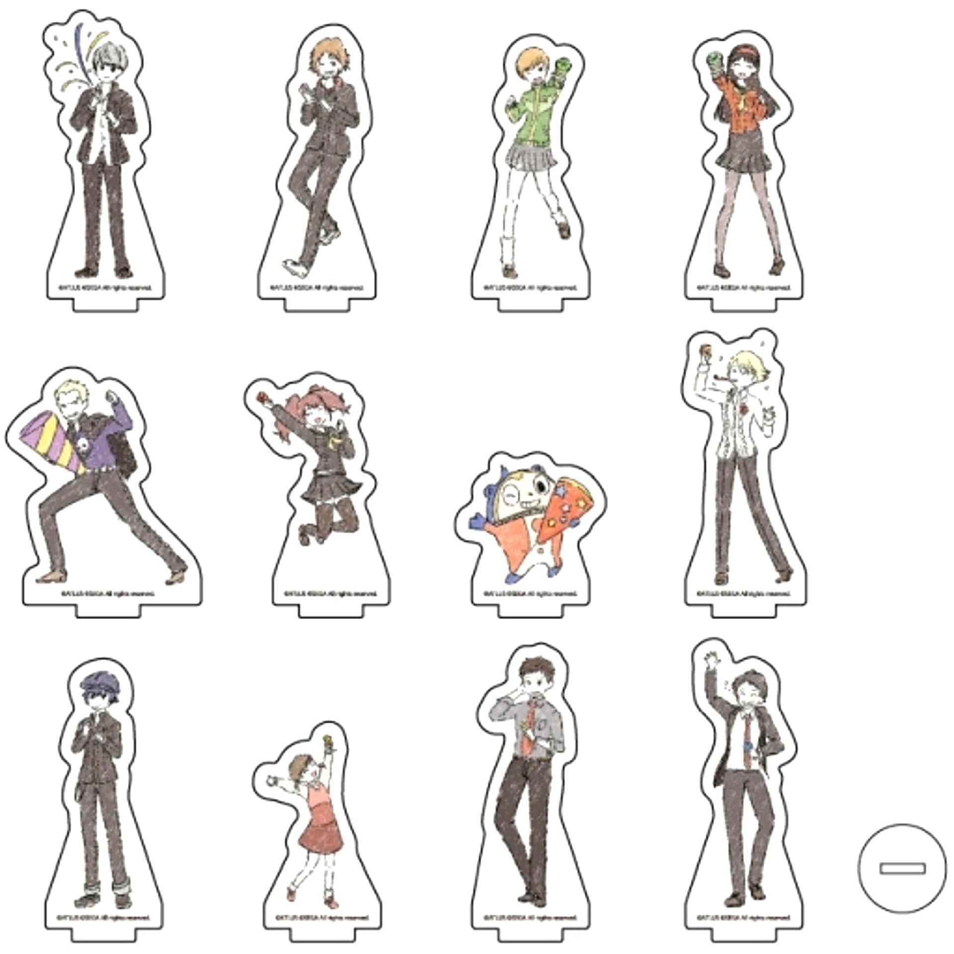 Set of 12 Persona 4 Golden Acrylic Petit Stand 01. GraffArt Design [USED]