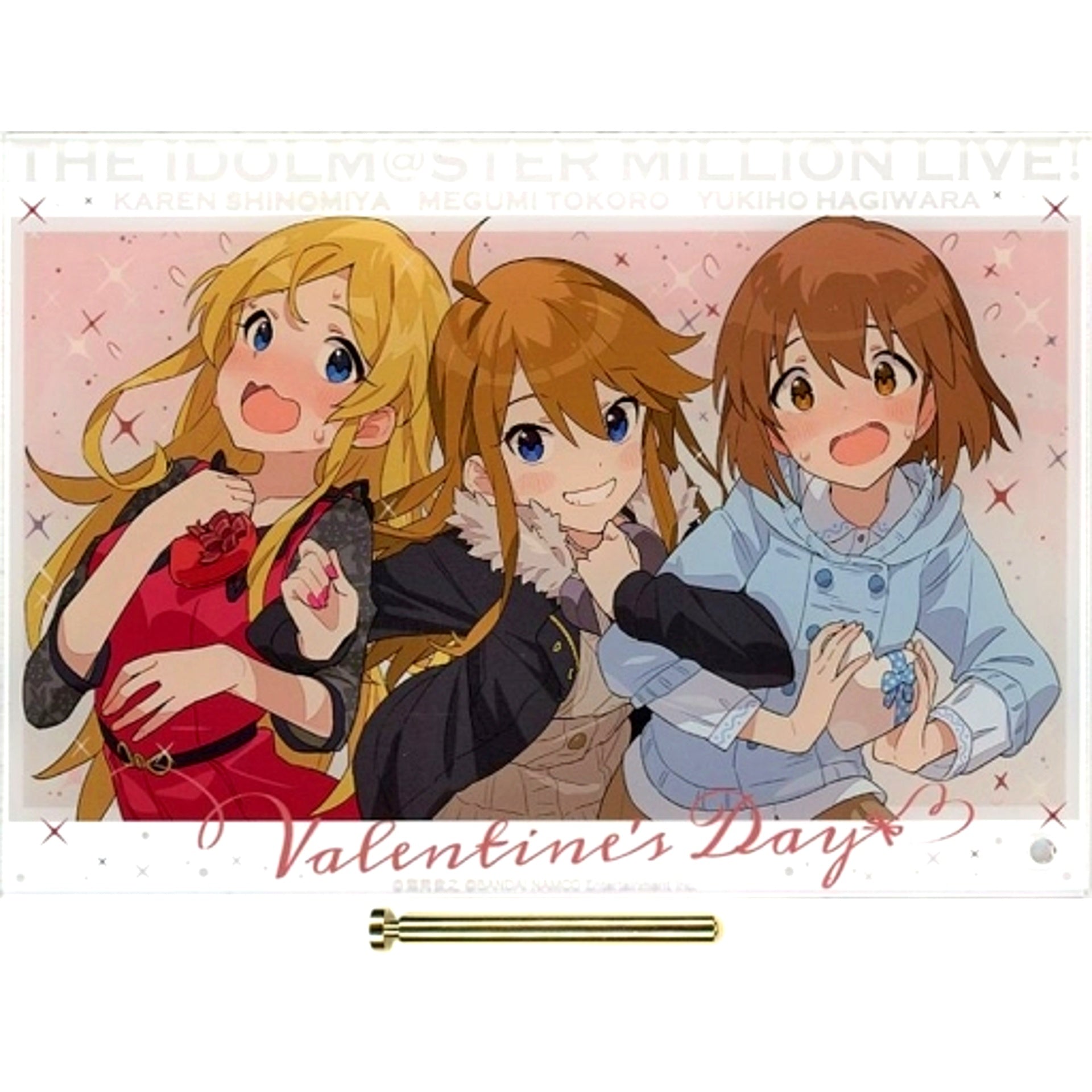 Yukiho Hagiwara Karen Shinomiya Megumi Tokoro THE IDOLM@STER MILLION LIVE! Valentine's Day Acrylic Art Gift Online Kuji Prize A-1-2 [USED]