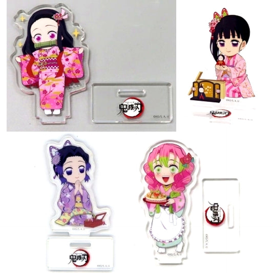 All 4 Types Set Demon Slayer: Kimetsu no Yaiba x ufotable Cafe x Machi Asobi Cafe Hinamatsuri Event 2022 Random Acrylic Stand [USED]