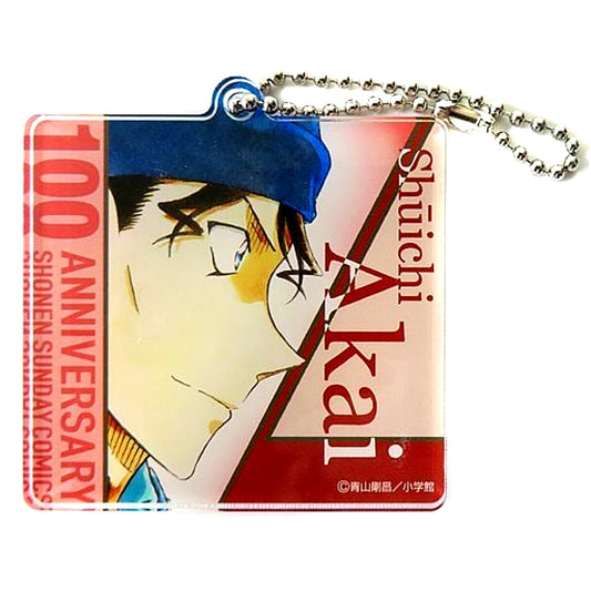 Shuichi Akai Detective Conan 100th Volume Commemoration Cafe Acrylic Keychain [USED]