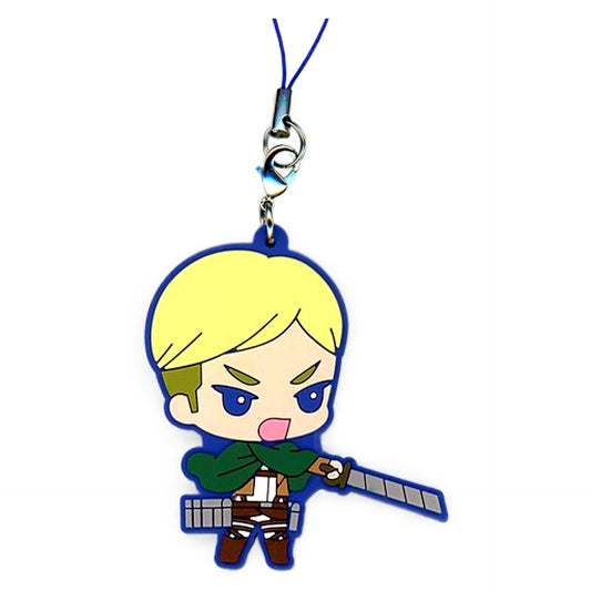 Attack on Titan Erwin Smith Capsule Rubber Mascot Iza Dakkan Keychains [USED]