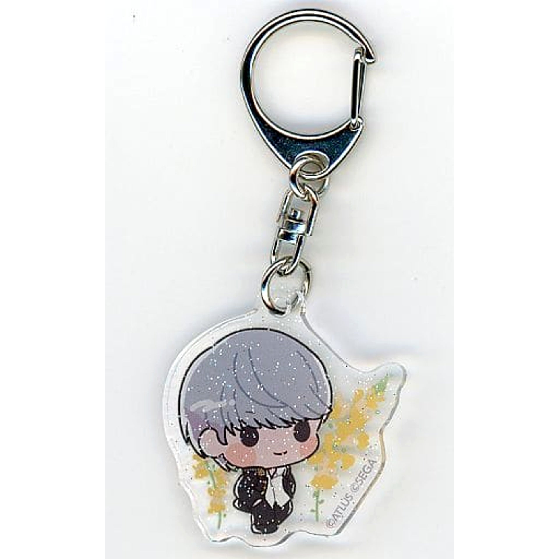 Persona 4 Protagonist 25th Anniversary Acrylic Keychain with Glitter Persona 25th Anniversary Pop-Up Shop in Marui Exclusive Keychains [USED]