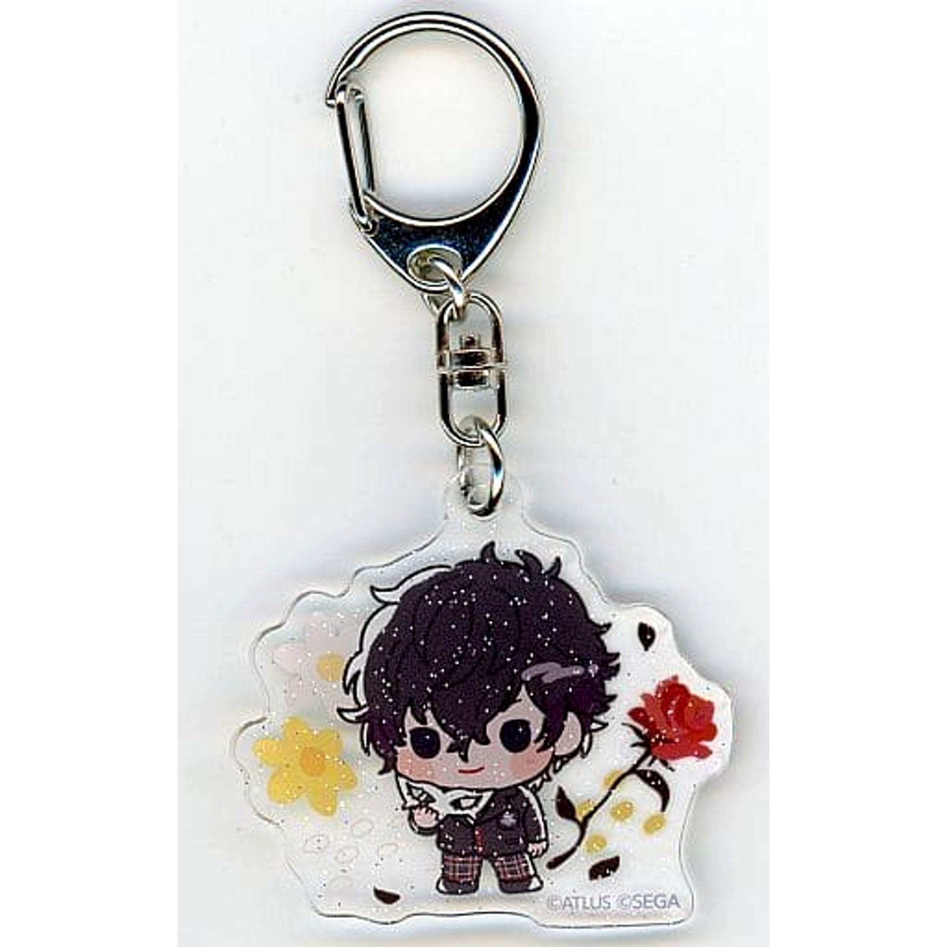 Persona 5 Protagonist 25th Anniversary Acrylic Keychain with Glitter Persona 25th Anniversary Pop-Up Shop in Marui Exclusive Keychains [USED]