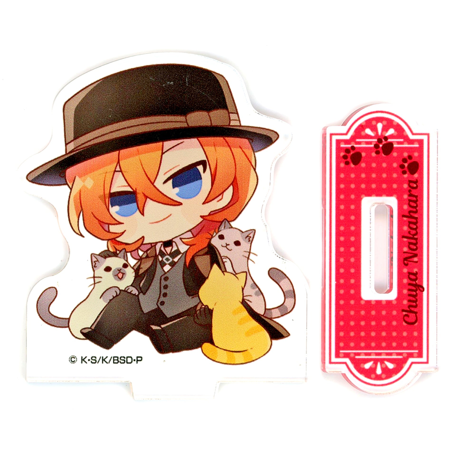 Chuya Nakahara Prize D-5 Bungo Stray Dogs Covered in Cats Collection Rakuten Collection Mini Character Acrylic Stand Figure [USED]