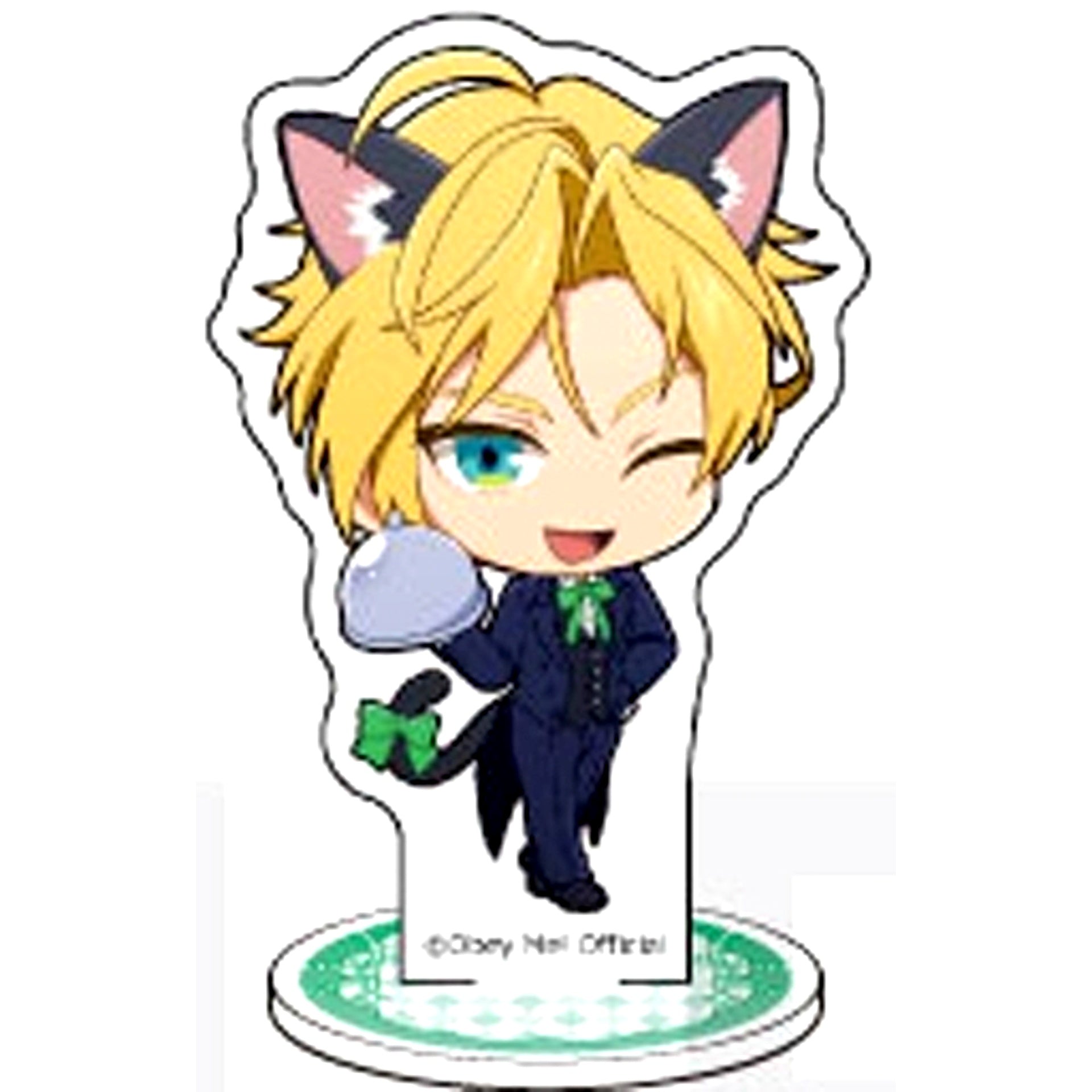 Satan Obey Me! x mixx garden Black Cat Butler Cafe Trading Mini Character Acrylic Stand [USED]