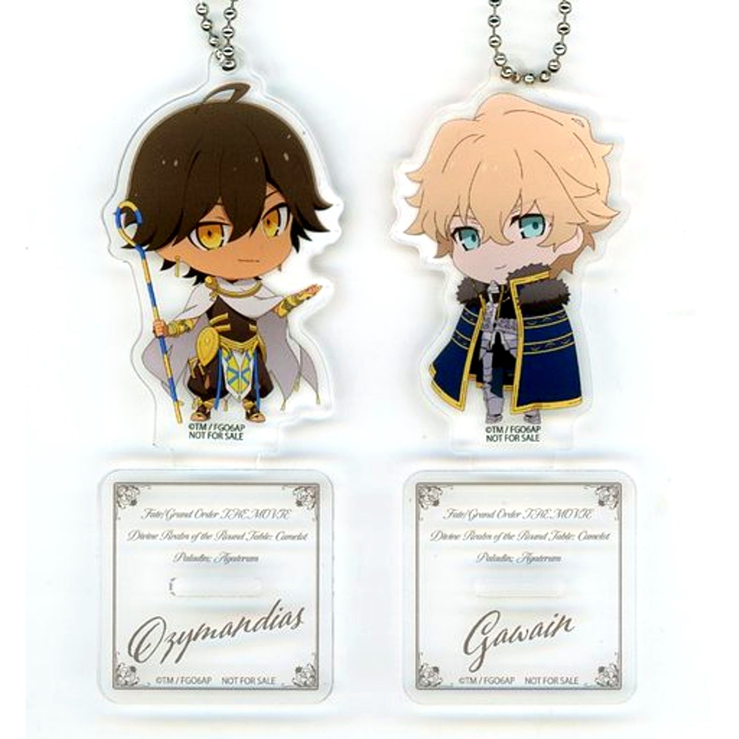 Ozymandias & Gawain Fate/Grand Order Camelot Paladin Agateram Original Mini Character Acrylic Stand Keychain Set ANIPLEX+ Bonus [USED]