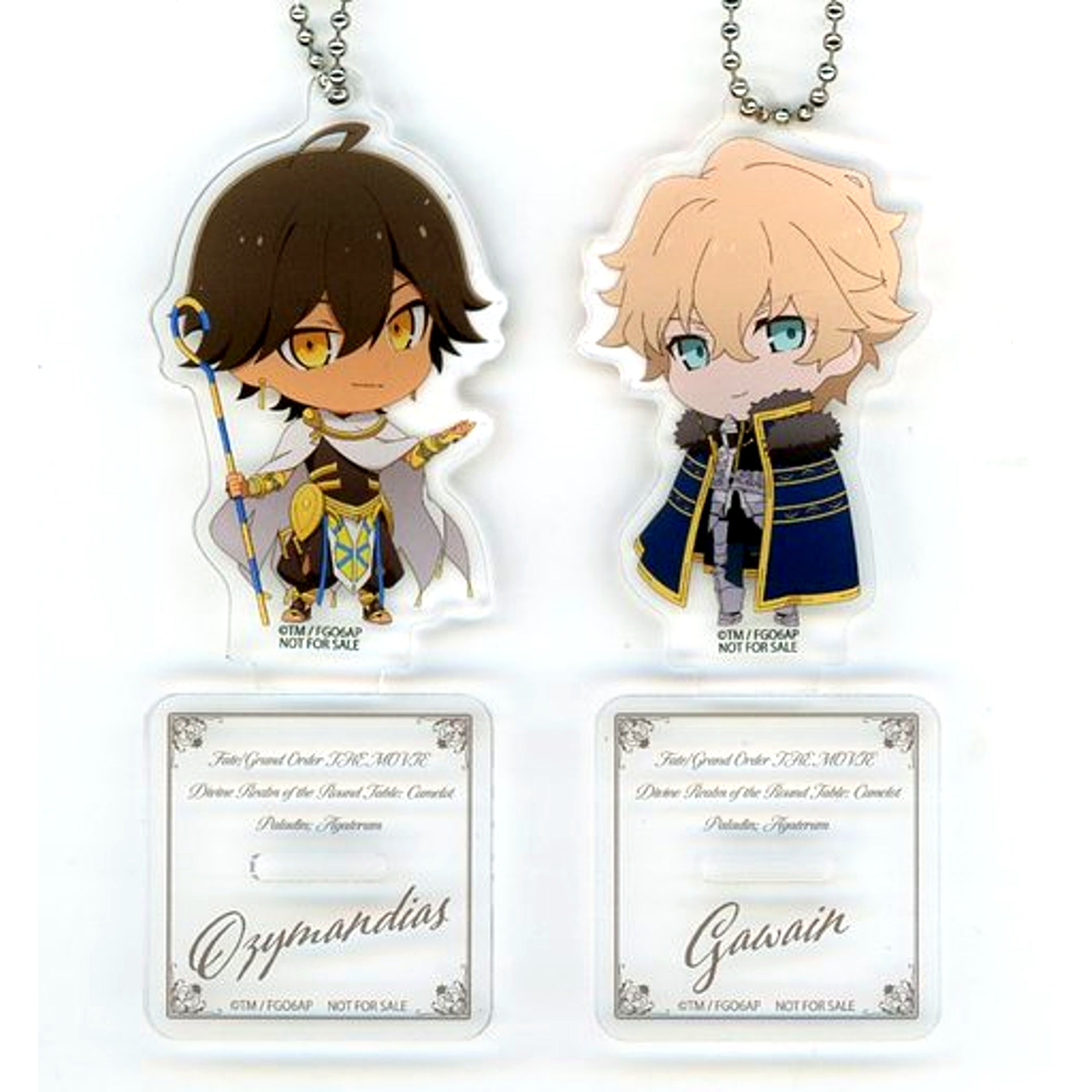 Ozymandias & Gawain Fate/Grand Order Camelot Paladin Agateram Original Mini Character Acrylic Stand Keychain Set ANIPLEX+ Bonus [USED]