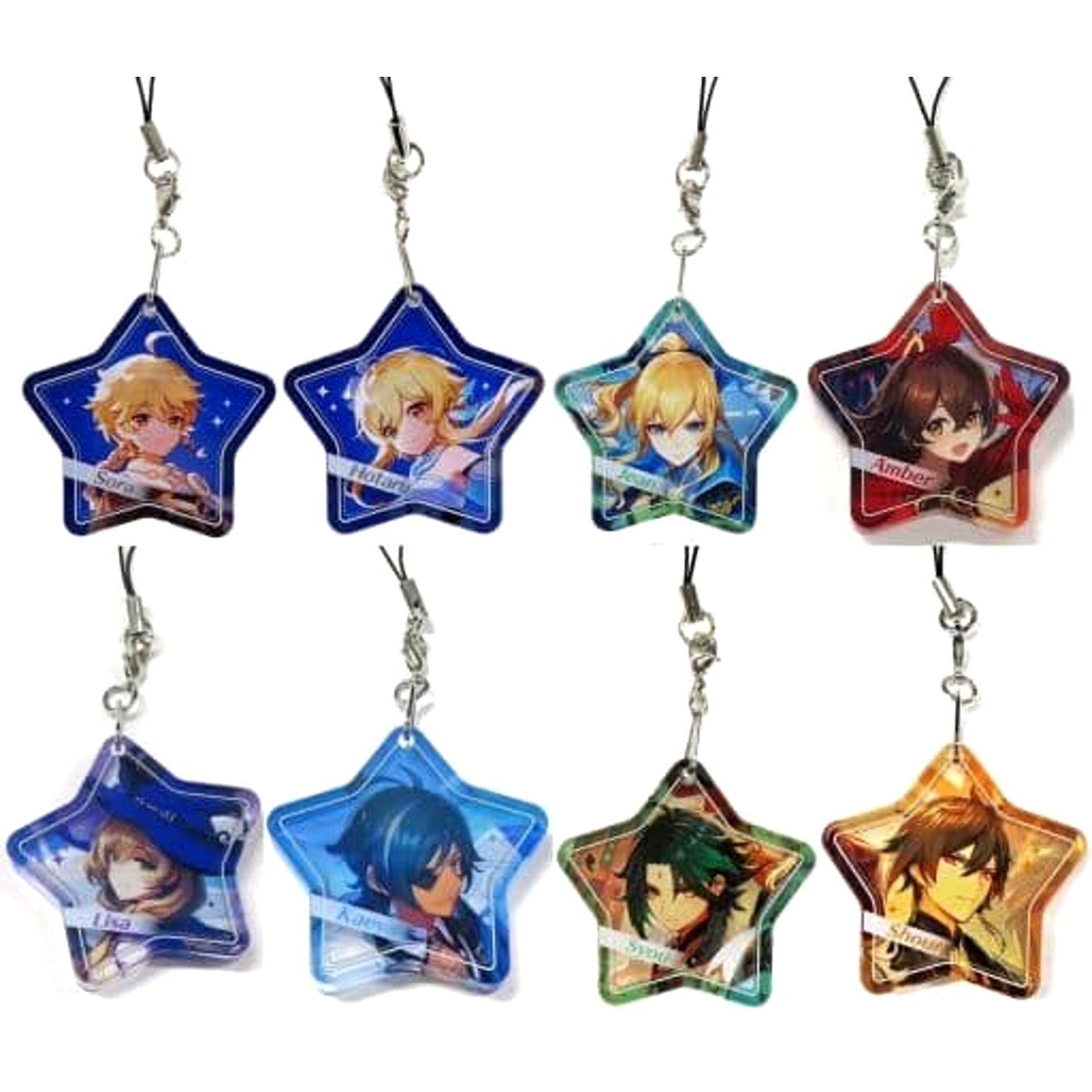 Genshin Aether & Others All 8 Types Set Jewel Acrylic Strap Acrylic Item [USED]