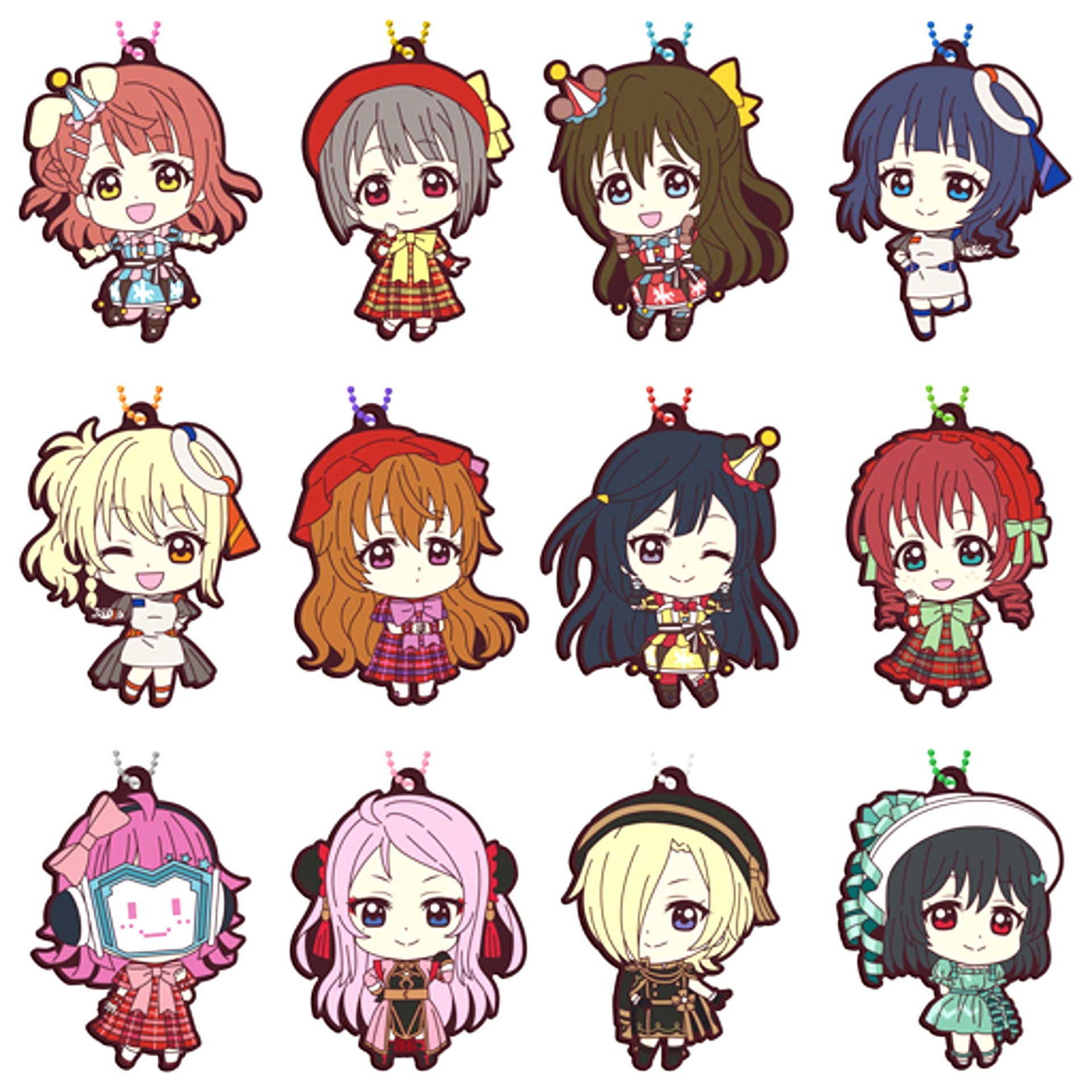 Set of 12 Love Live! Nijigasaki High School Idol Club Capsule Rubber Mascot 08 [USED]
