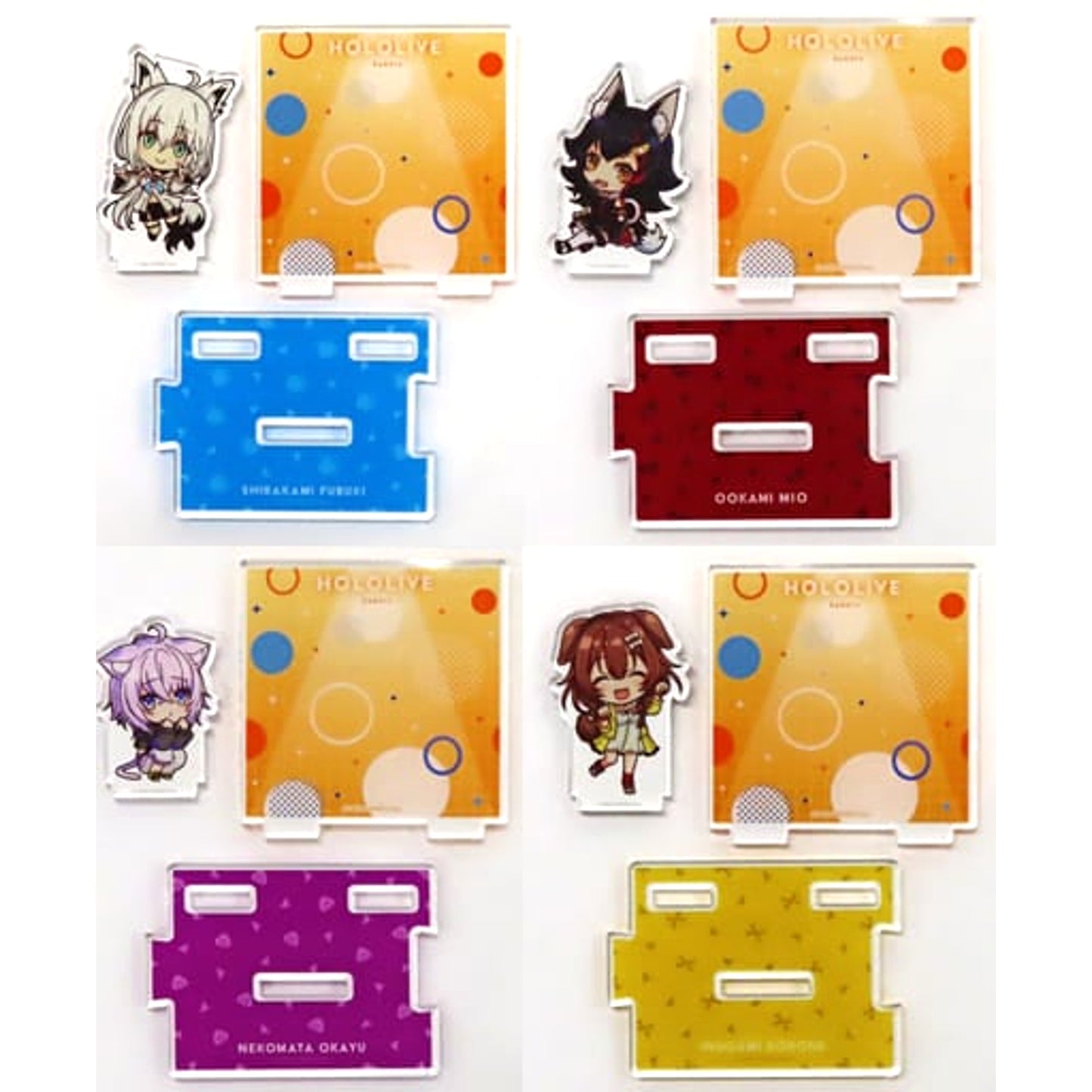 VTuber Hololive Shirakami Fubuki & Others All 4 Types Set Trading Acrylic Diorama Gamers Hololive Super Expo 2022 Limited BTO Limitied Acrylic Item [USED]