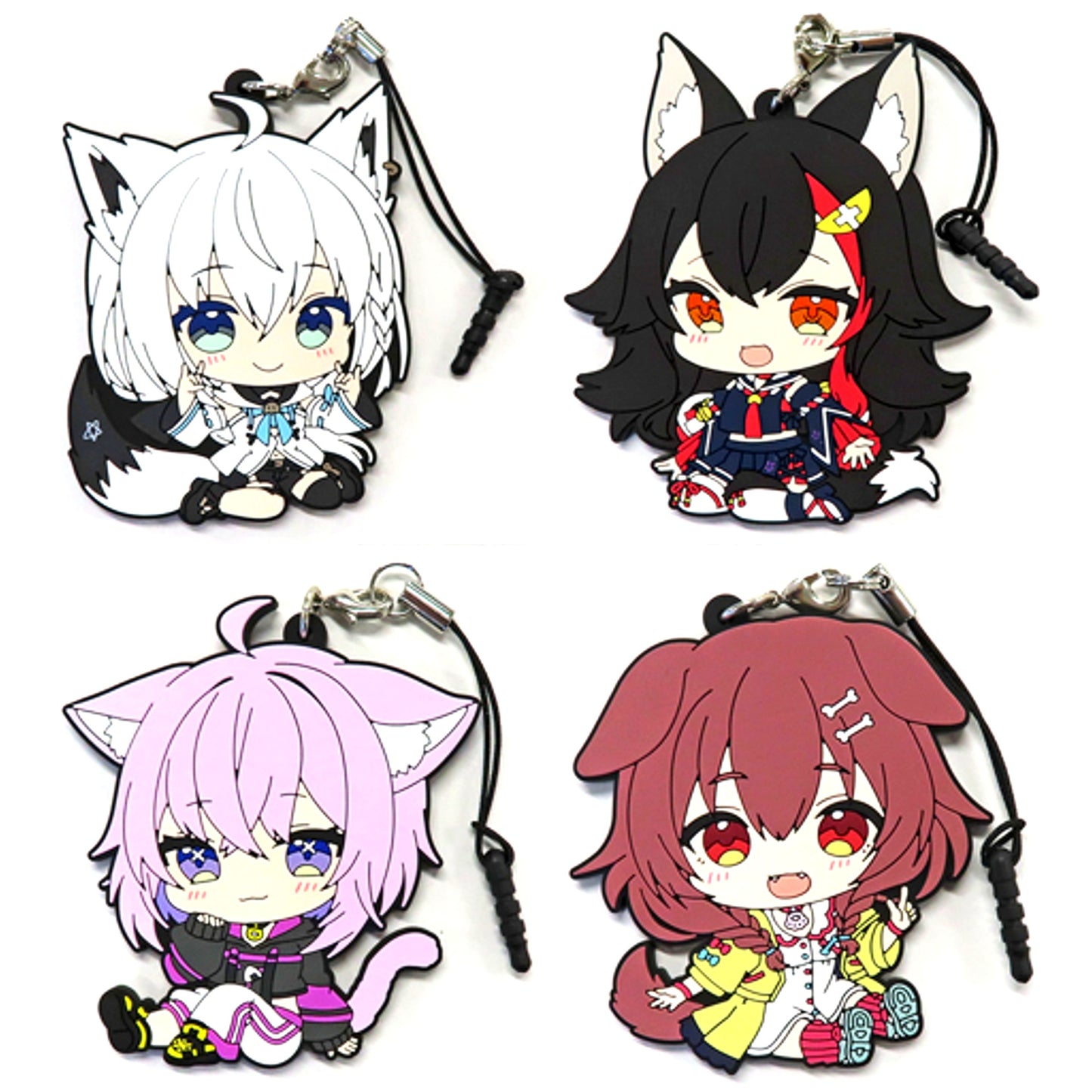 Set of 4 Hololive Petanko Trading Rubber Strap Gamers hololive SUPER EXPO 2022 Made-to-order Ltd [USED]