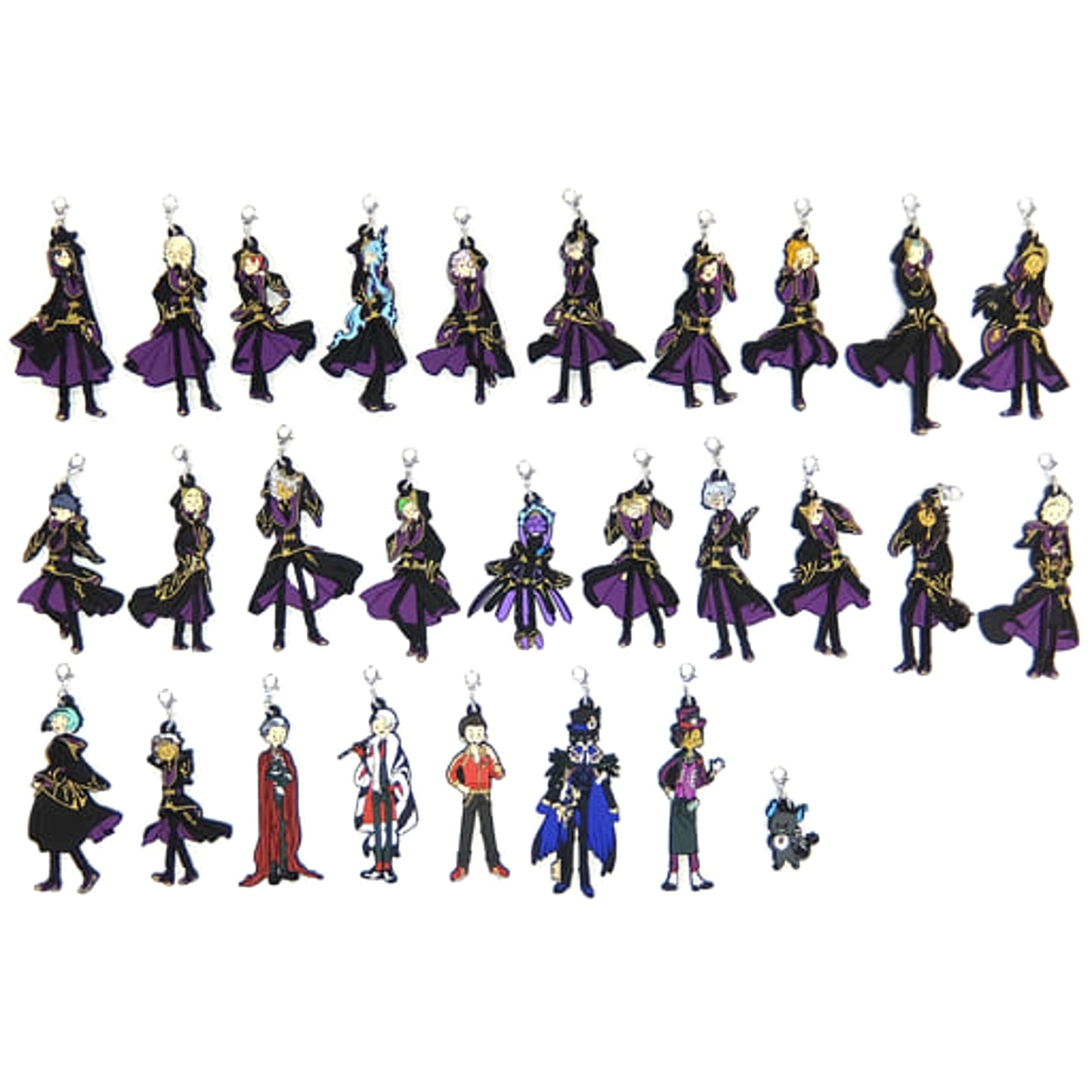 Disney: Twisted-Wonderland Riddle Rosehearts & Others Ceremonial Outfit Ver. All 28 Types Set Ichiban Kuji Part 6 Rubber Charm Prize K Charm [USED]