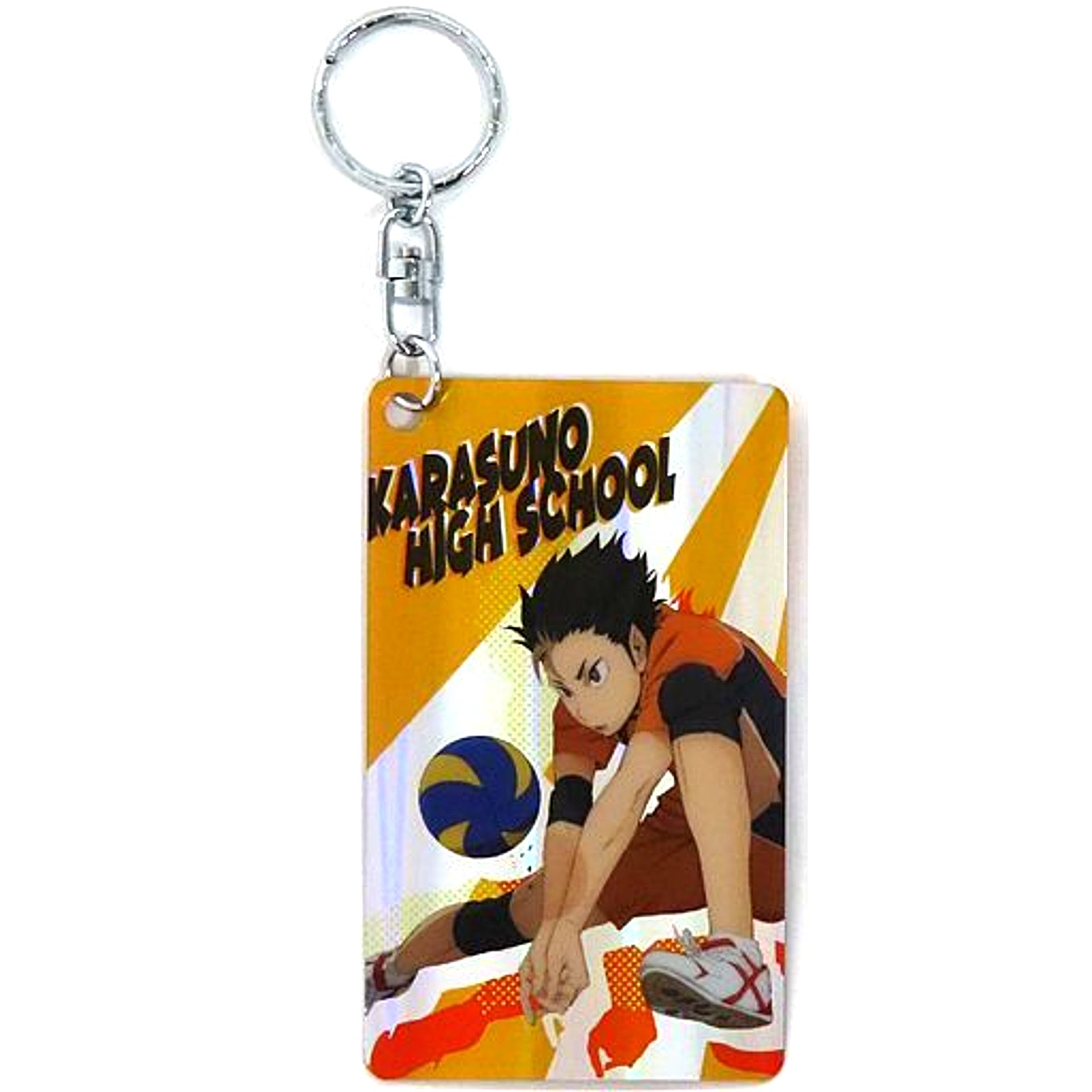 Yu Nishinoya Haikyu!! TO THE TOP Hologram Plate Keychain Collection Karasuno [USED]