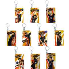 Set of 10 Haikyu!! TO THE TOP Hologram Plate Keychain Collection Karasuno High School [USED]