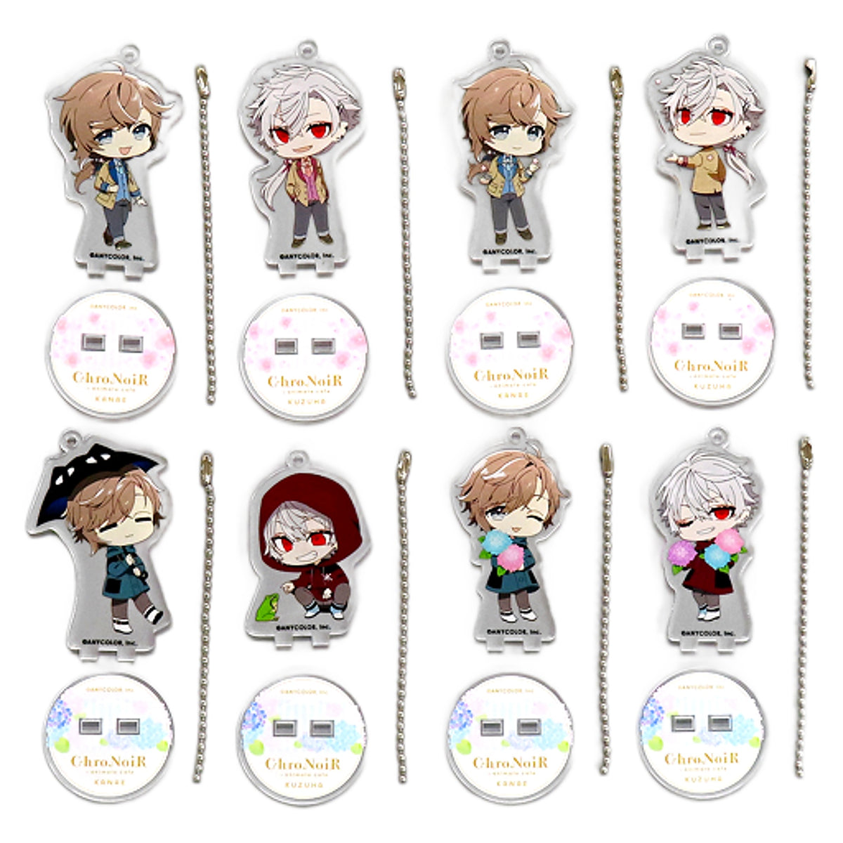 VTuber Nijisanji Kuzuha & Others ChroNoiR Trading Acrylic Stand Keychain Vol.2 animatecafe 2nd Edition Limited All 8 Types Set Keychains [USED]