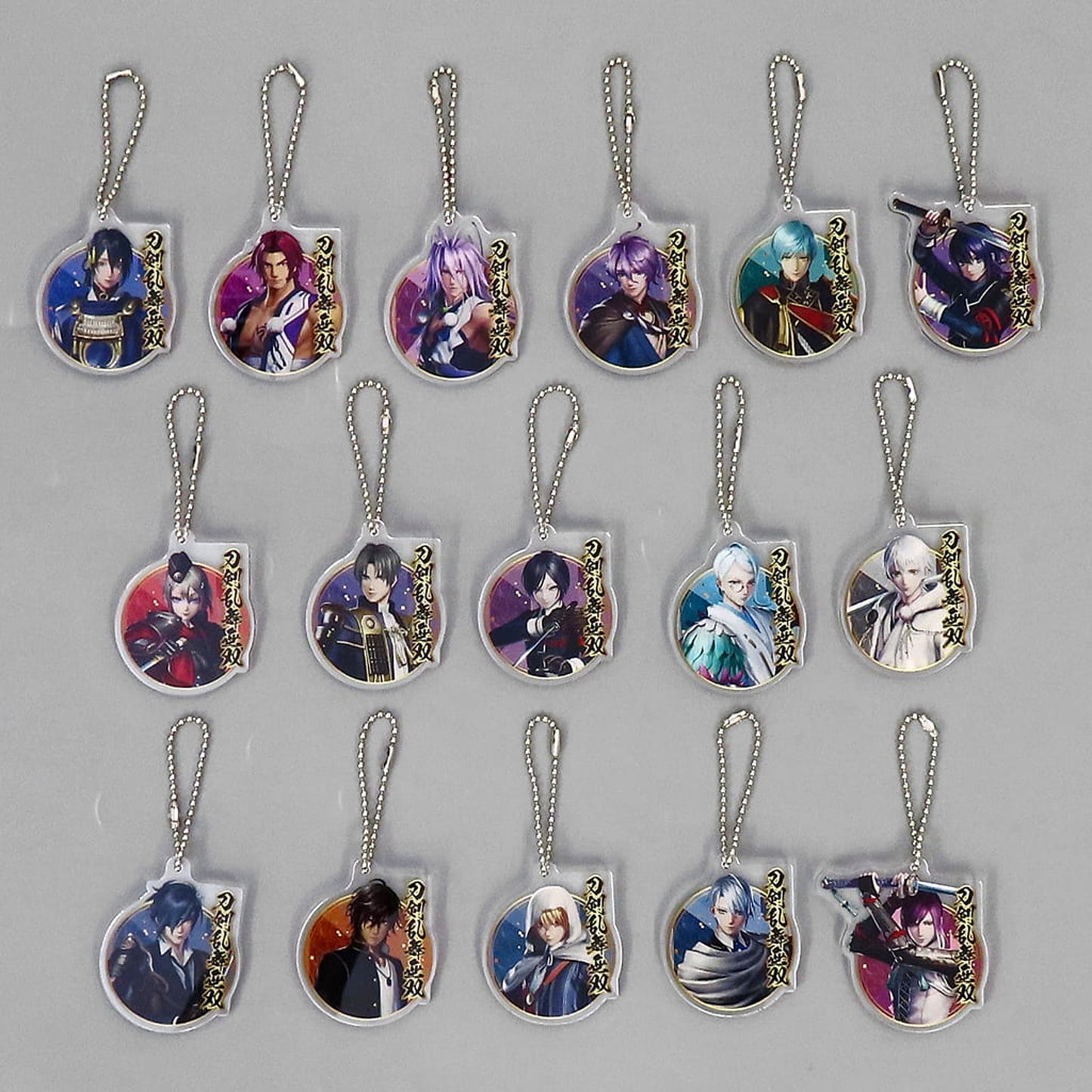 Mikazuki Munechika & Others Touken Ranbu Warriors All 16 Types Set Acrylic Keychain Don Quijote Part 2 Limited [USED]