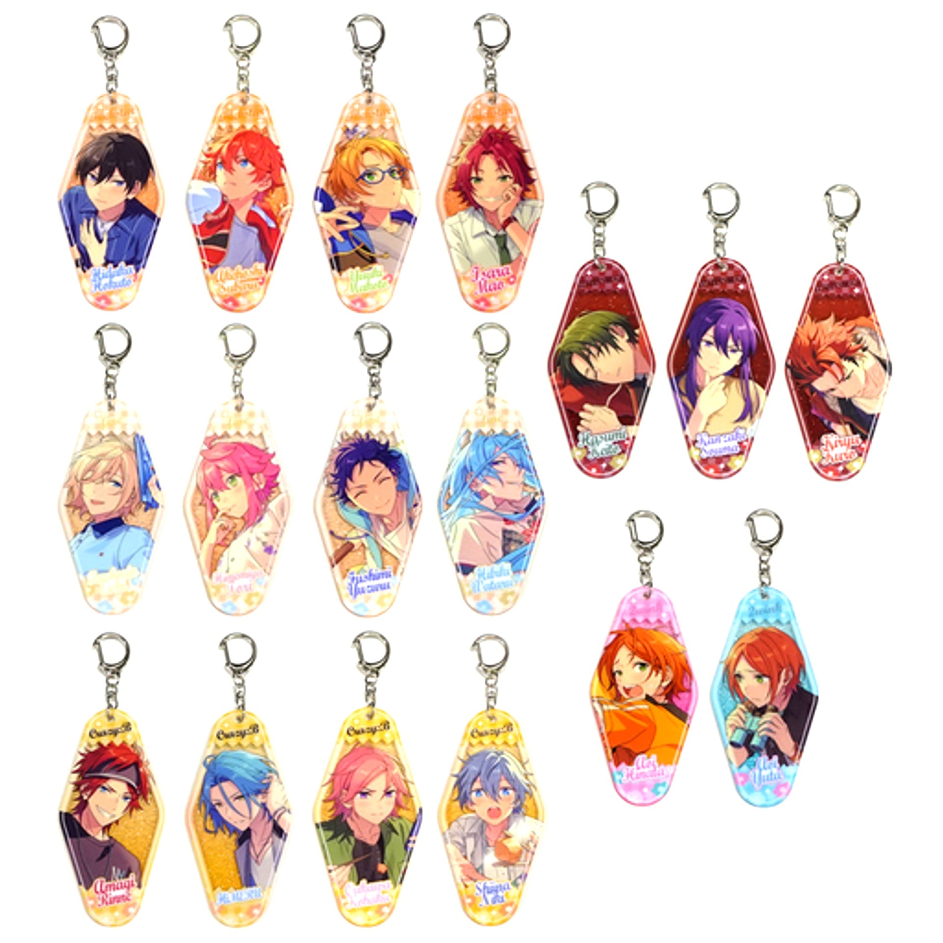 Set of 17 Ensemble Stars!! Flower Companion Acrylic Keychain Group A China 1st Anniversary Cafe Limited [USED]
