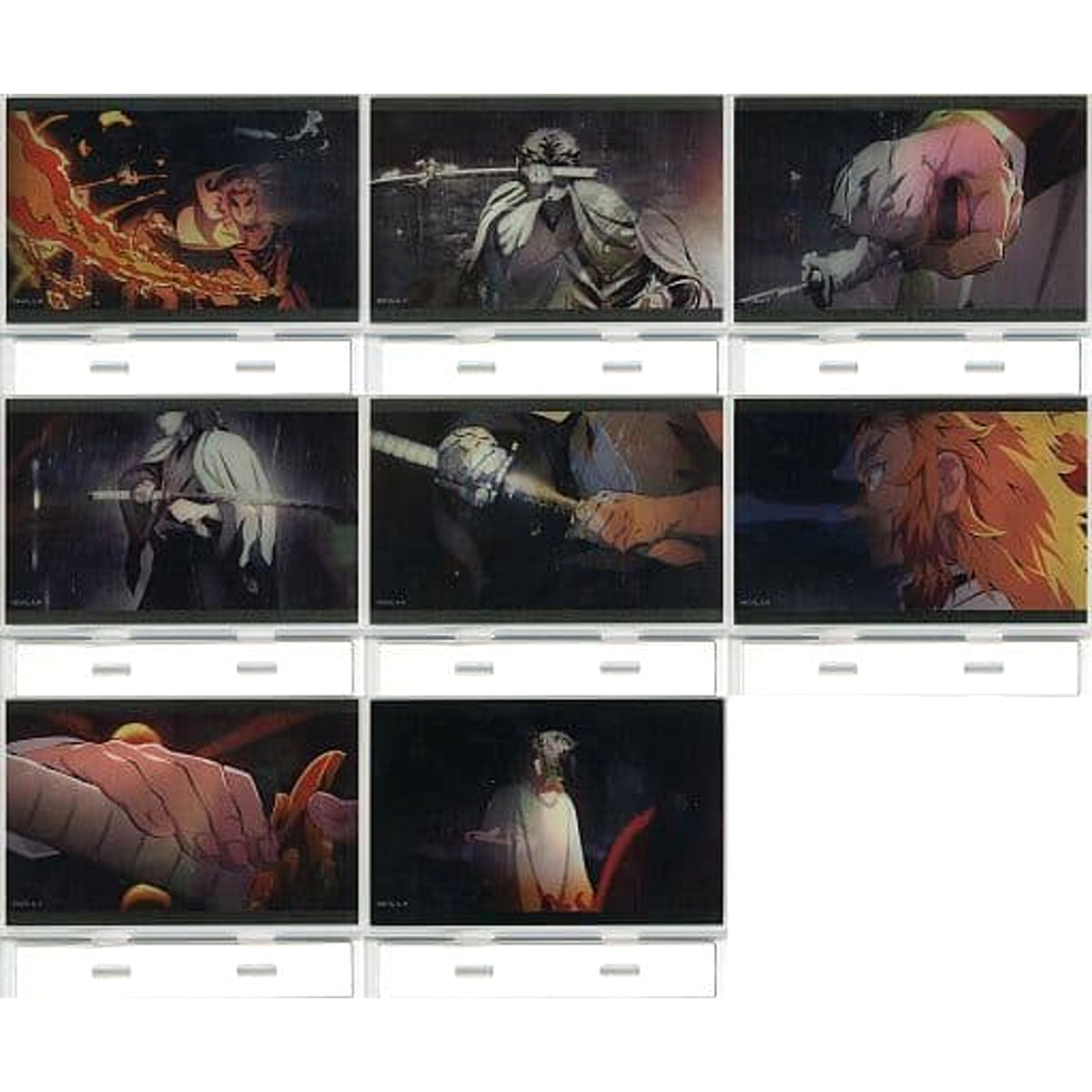Demon Slayer: Kimetsu no Yaiba Mugen Train Arc Kyojuro Rengoku & Others All 8 Types Set Flame Hashira Lenticular Random Acrylic Stand ufotable Cafe Machi Asobi Cafe Limited Acrylic Stands [USED]