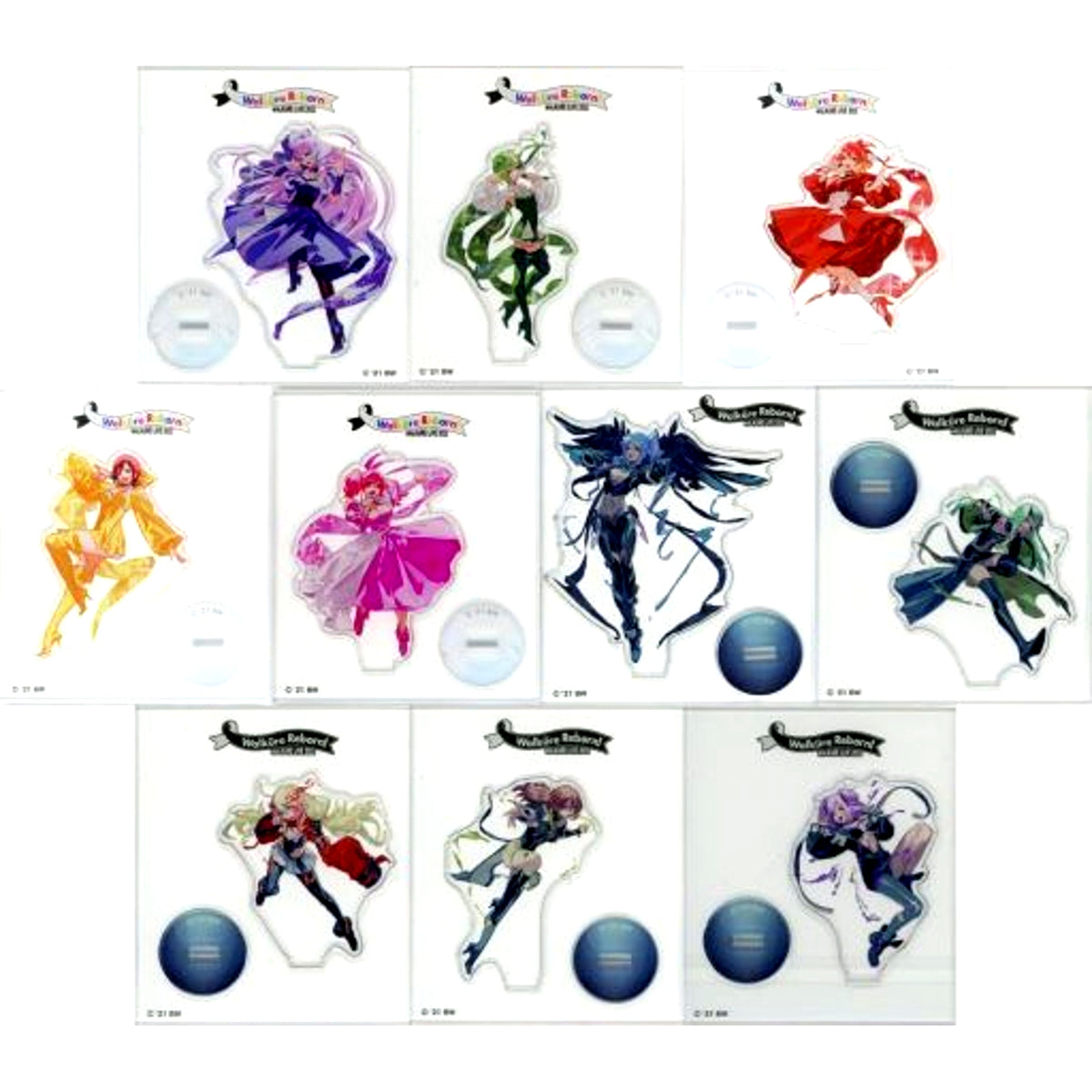 Set of 10 Macross Delta SANKYO presents Walkure LIVE 2022 Walkure Reborn! Macross Delta Digital Gacha Acrylic Stand [USED]