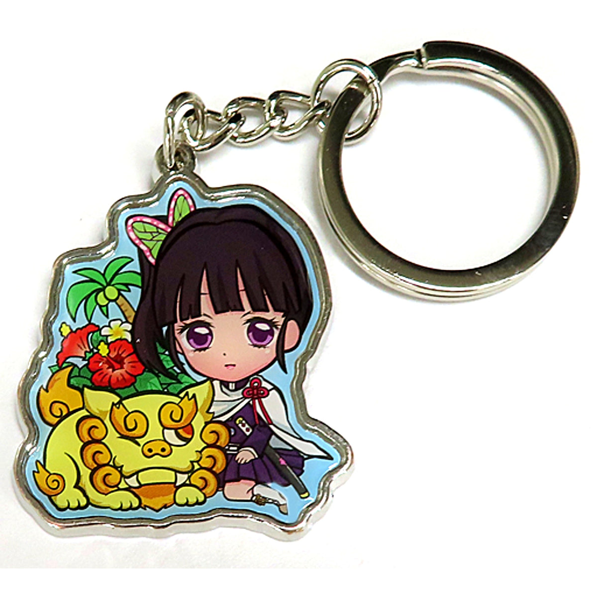 Kanao Tsuyuri Shisa Demon Slayer: Kimetsu no Yaiba Metal Keychain Okinawa Limited [USED]