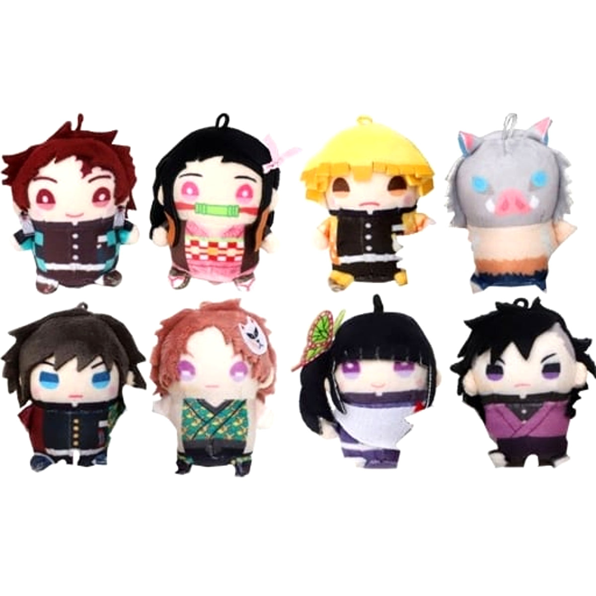 Demon Slayer: Kimetsu no Yaiba Nezuko Kamado & Others Chicchai Mame Mate Plush Mascot Collection Part 1 All 8 Types Set Plush [USED]