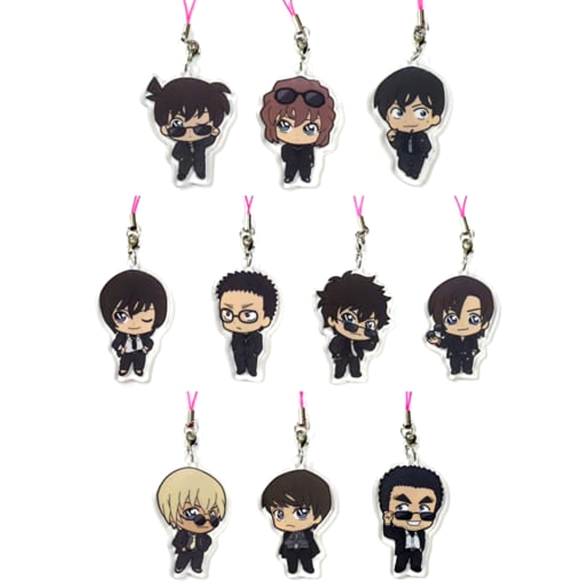 Detective Conan Conan Edogawa & Others All 10 Types Set Sega Lucky Kuji Secret Suit Collection Acrylic Strap Prize K [USED]