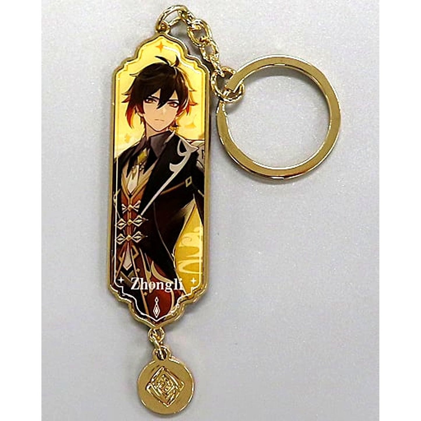 Zhongli Vago Mundo Genshin Impact Character Metal Epoxy Keyring [USED]