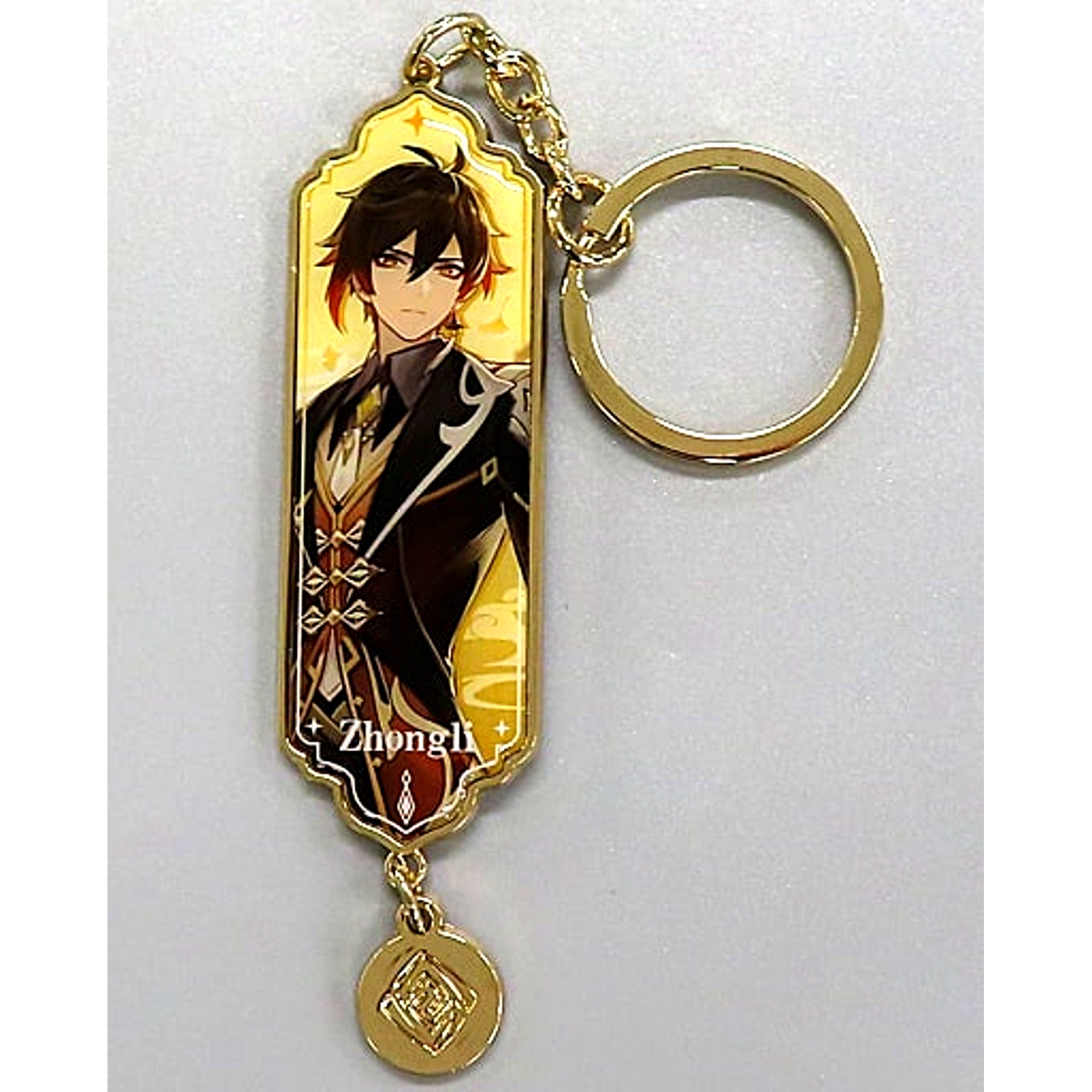 Zhongli Vago Mundo Genshin Impact Character Metal Epoxy Keyring [USED]