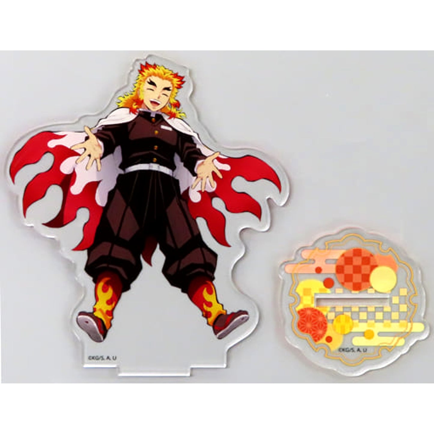 Demon Slayer: Kimetsu no Yaiba Kyojuro Rengoku Acrylic Mascot Total Concentration Exhibition Mugen Train & Entertainment District Arc Limited Keychains [USED]