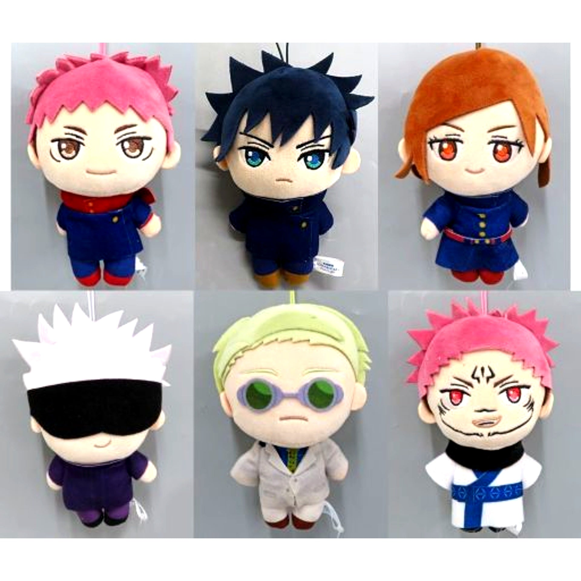 Set of 6 Jujutsu Kaisen x Round One Mascot Plush 1 [USED]